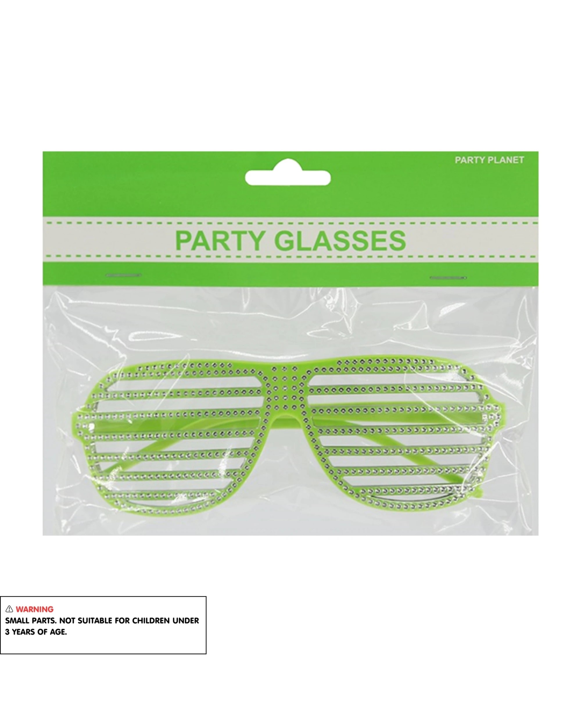 1 Party Planet Bright Bling Shutter Shade Glasses - Green, 1 of 1