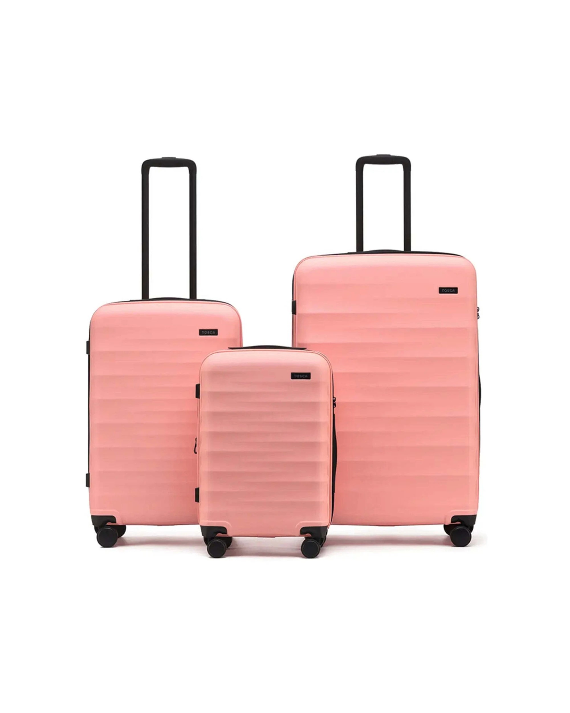 3 Tosca Interstellar 2.0 4-Wheel Expandable Suitcase Set of 3 Small Medium Large Peach - Pink, 3 of 8