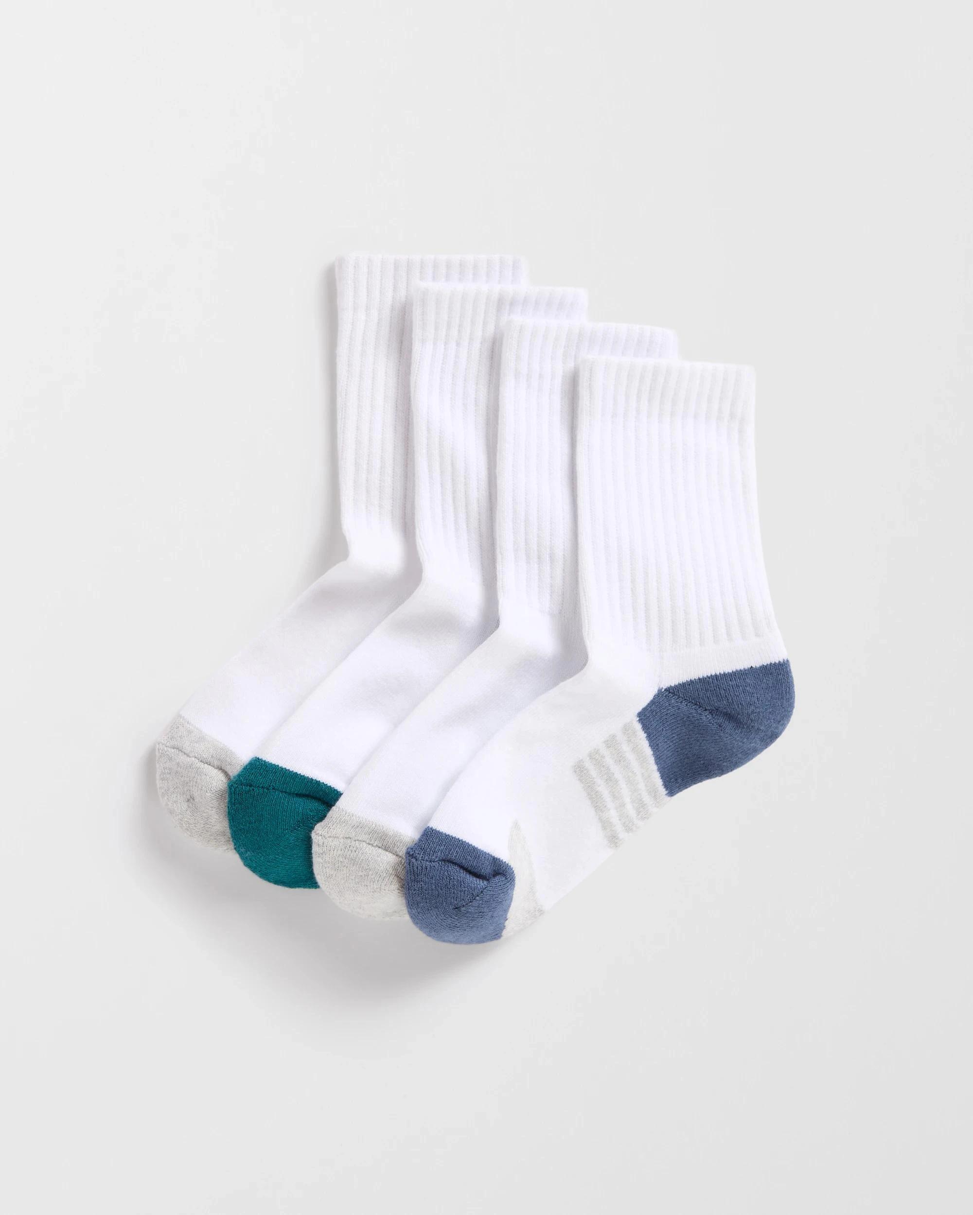 1 Australian Cotton Blend Sport Crew Socks 4 Pack - Maxx WHITE, 1 of 3