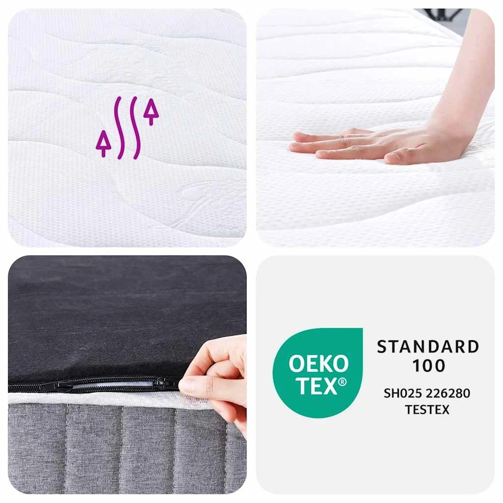 6 Vidaxl Mattress - White - King Single Bed - White, 6 of 9