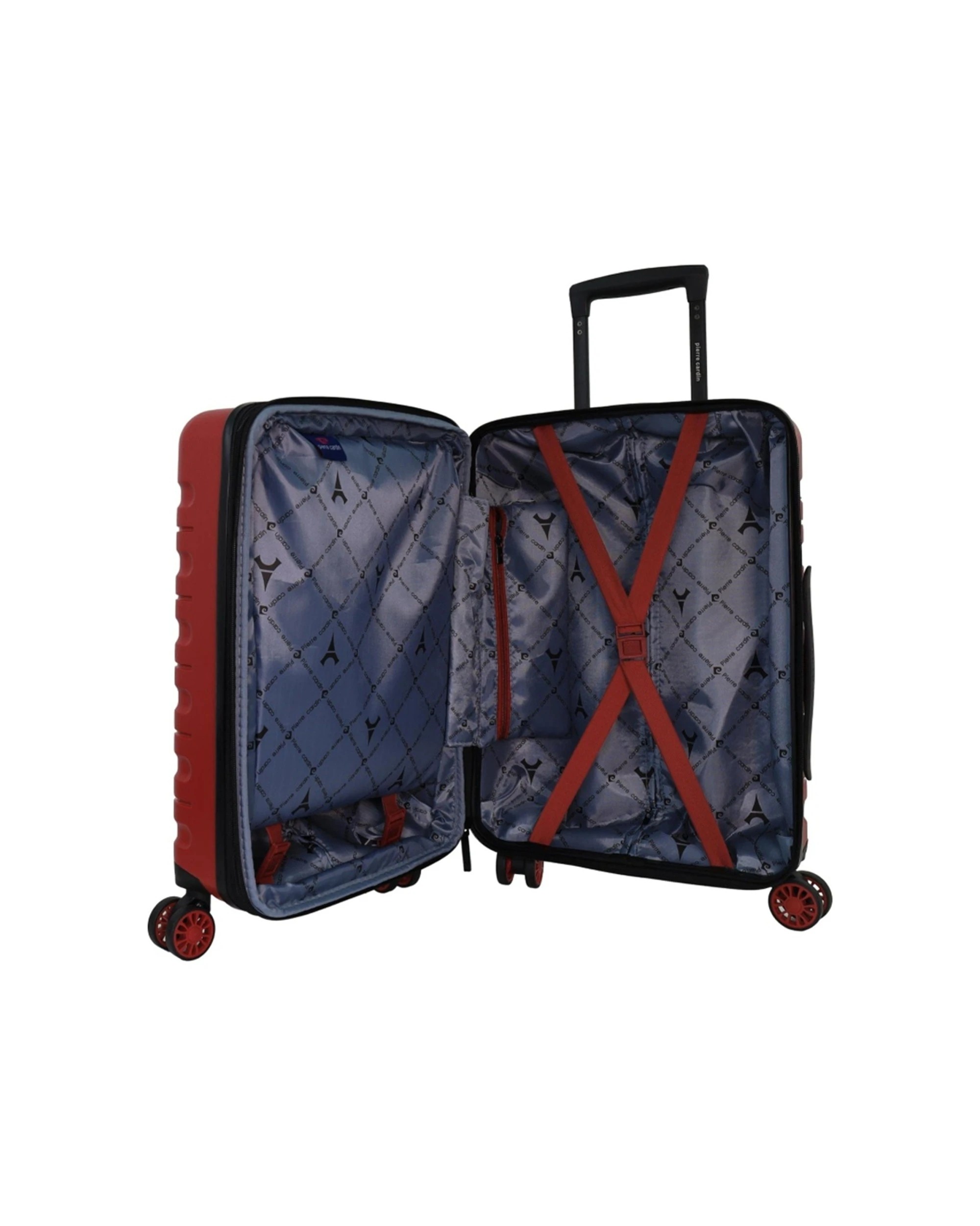 2 Pierre Cardin 4 Wheel Cabin Hard-Shell Suitcase Travel Luggage 54cm - Red, 2 of 4
