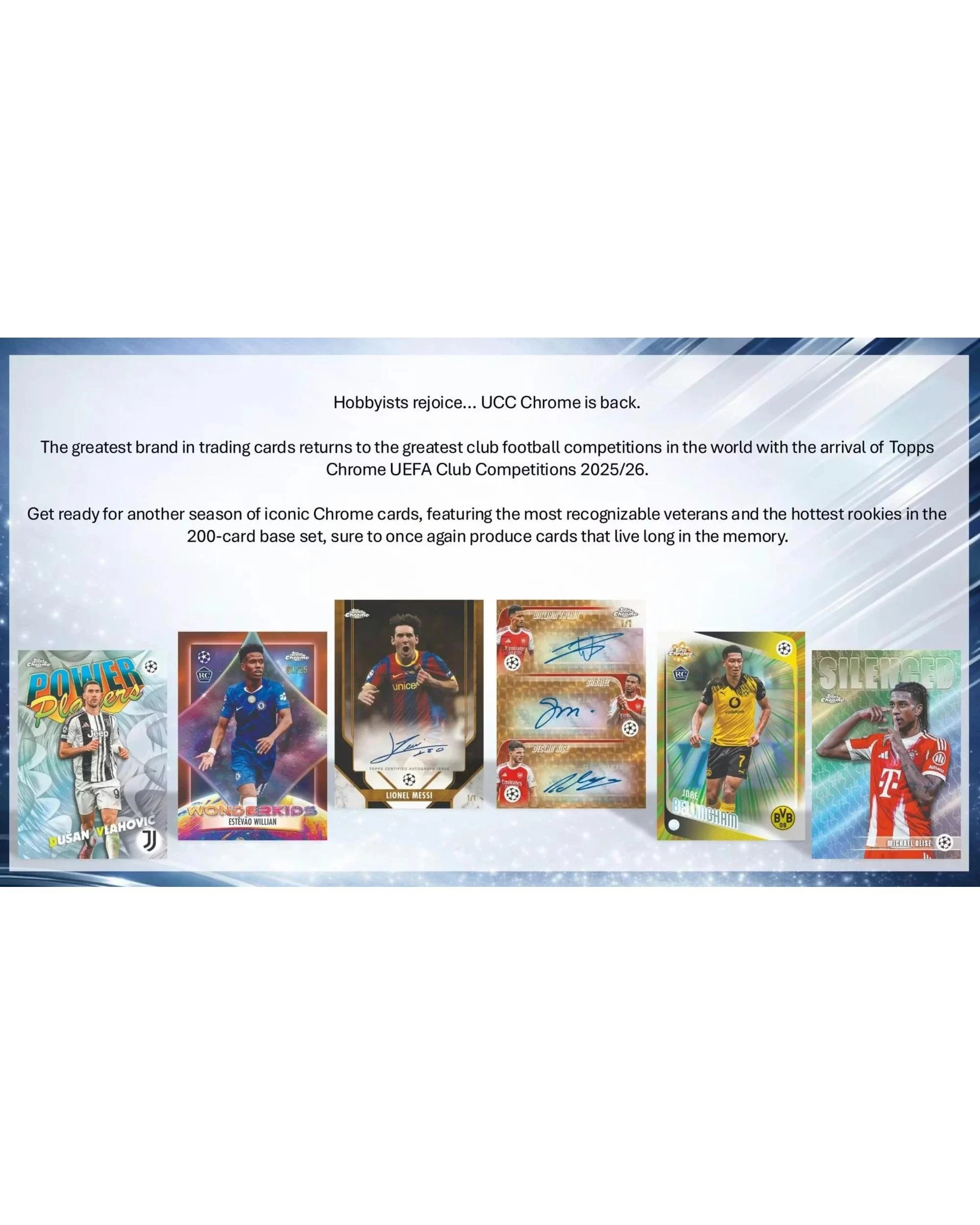3 Topps 2025/2026 Chrome UEFA Club Competitions Soccer Blaster Box, 3 of 10