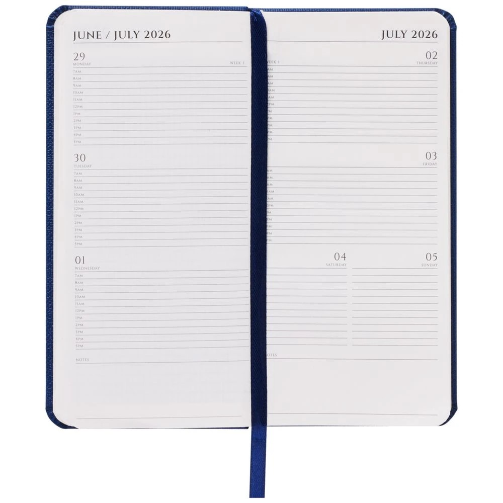 6 J.Burrows Slim Week to View Textured FY26/27 Diary Navy, 6 of 6