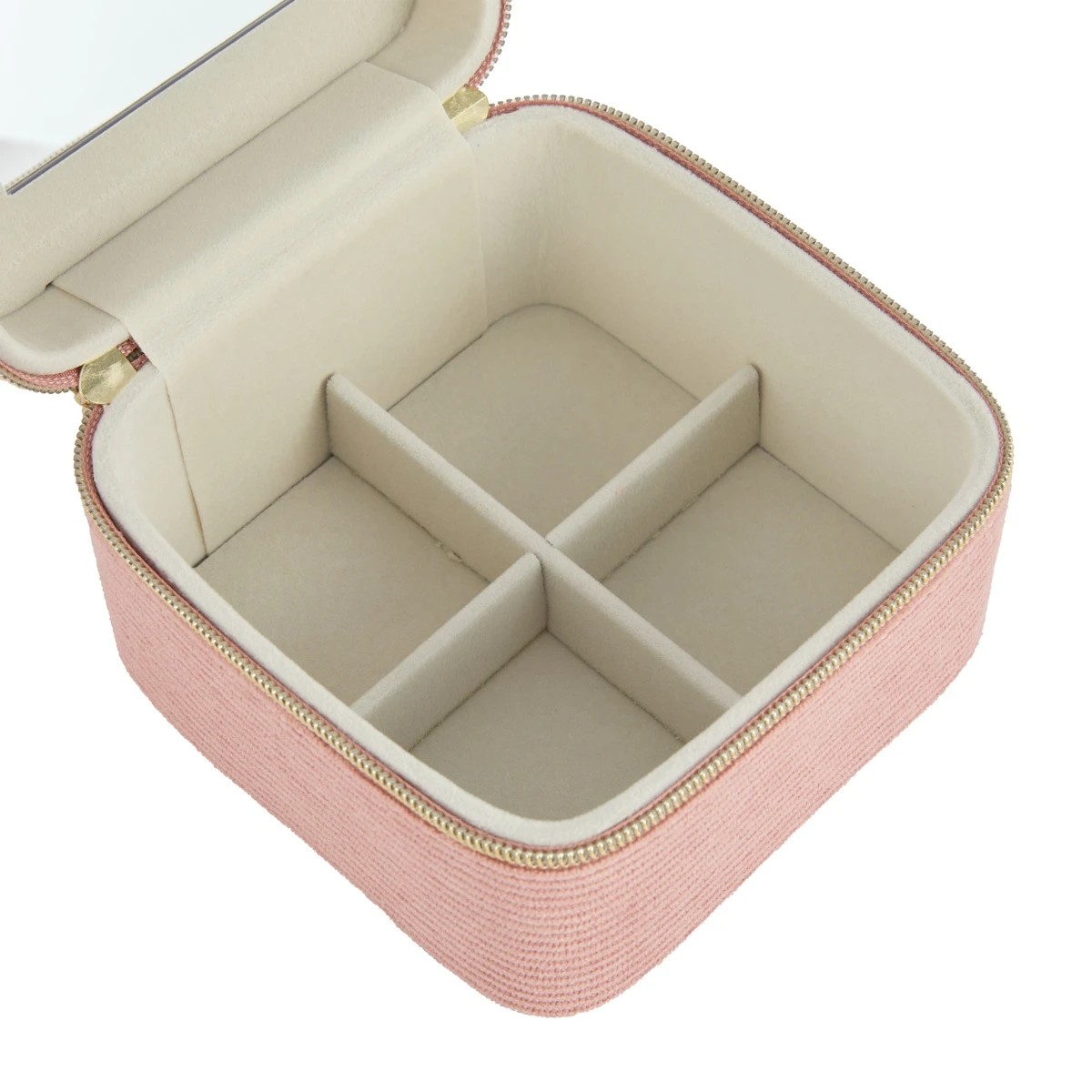 8 Pink Corduroy Square Jewellery Box, 8 of 9