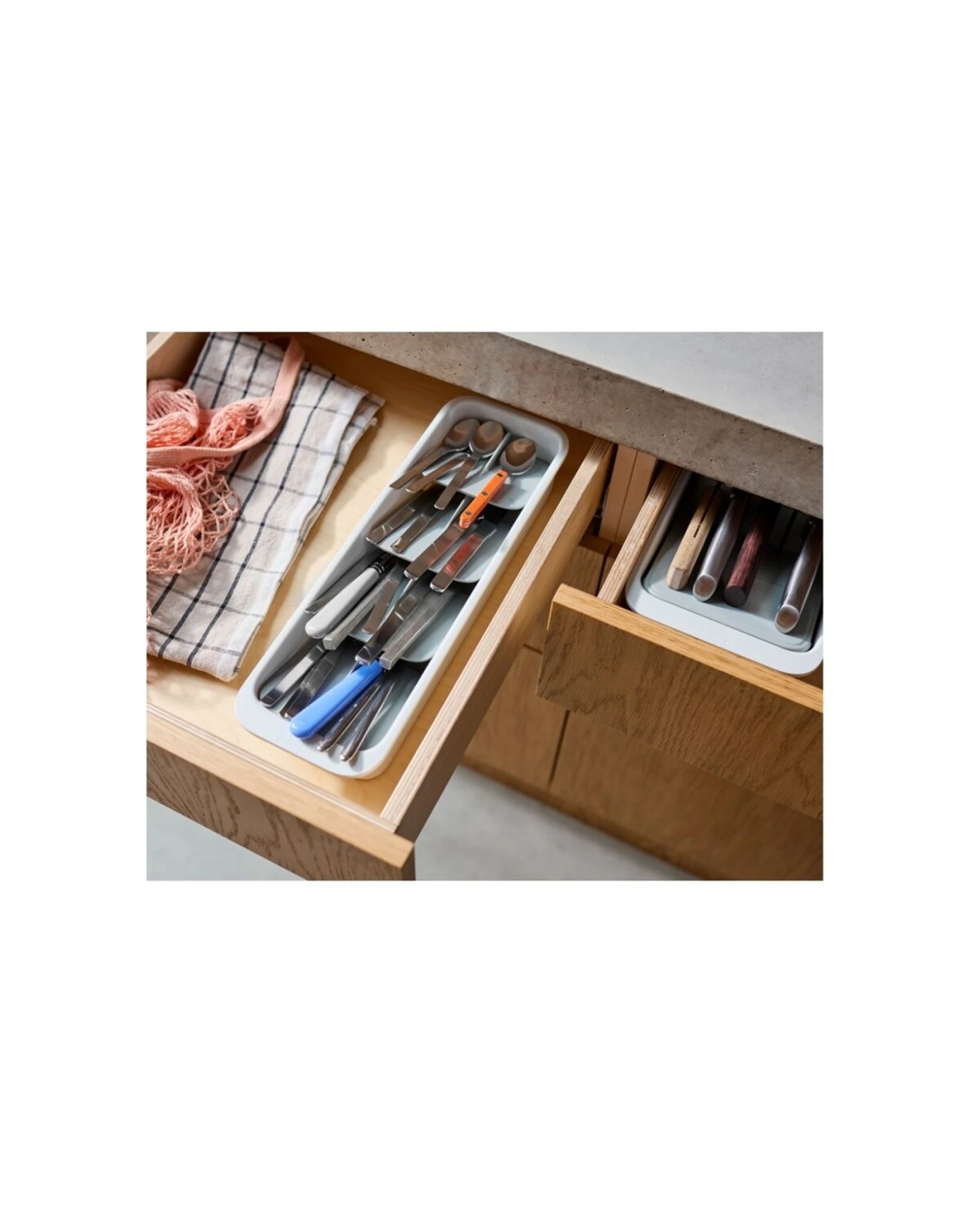 7 Joseph Joseph DrawerStore Tiered Cutlery Kitchen Storage Organiser Light Stone - Natural, 7 of 7