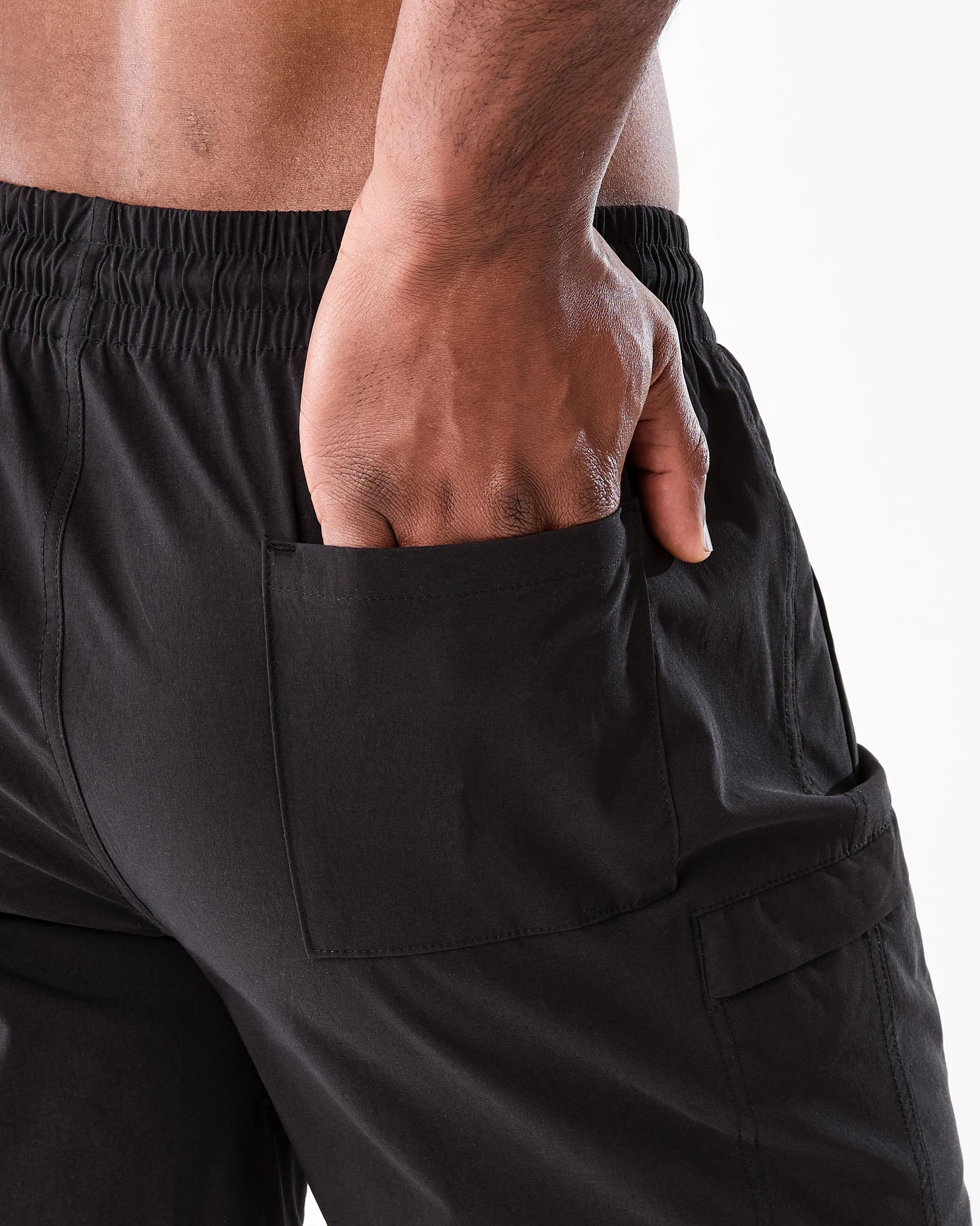 4 Active Mens Everyday Cargo Shorts BLACK, 4 of 7