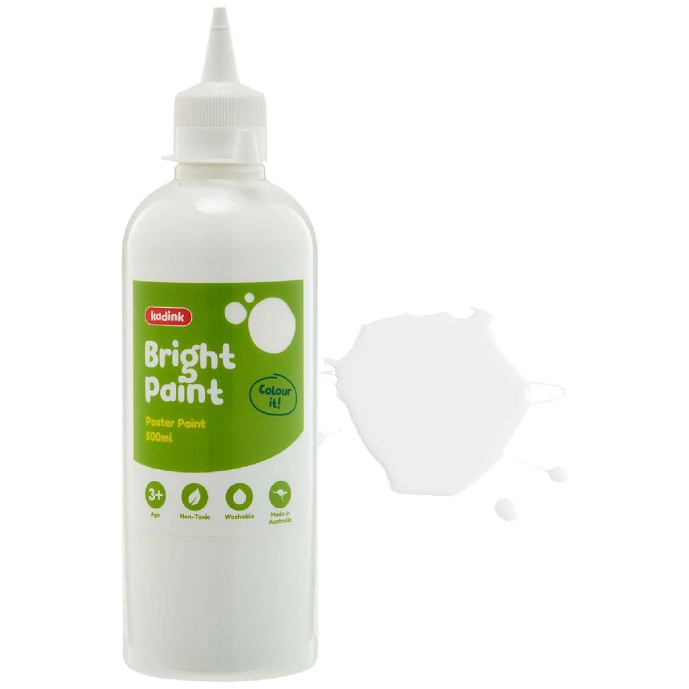 1 Kadink Washable Bright Poster Paint 500mL White, 1 of 2