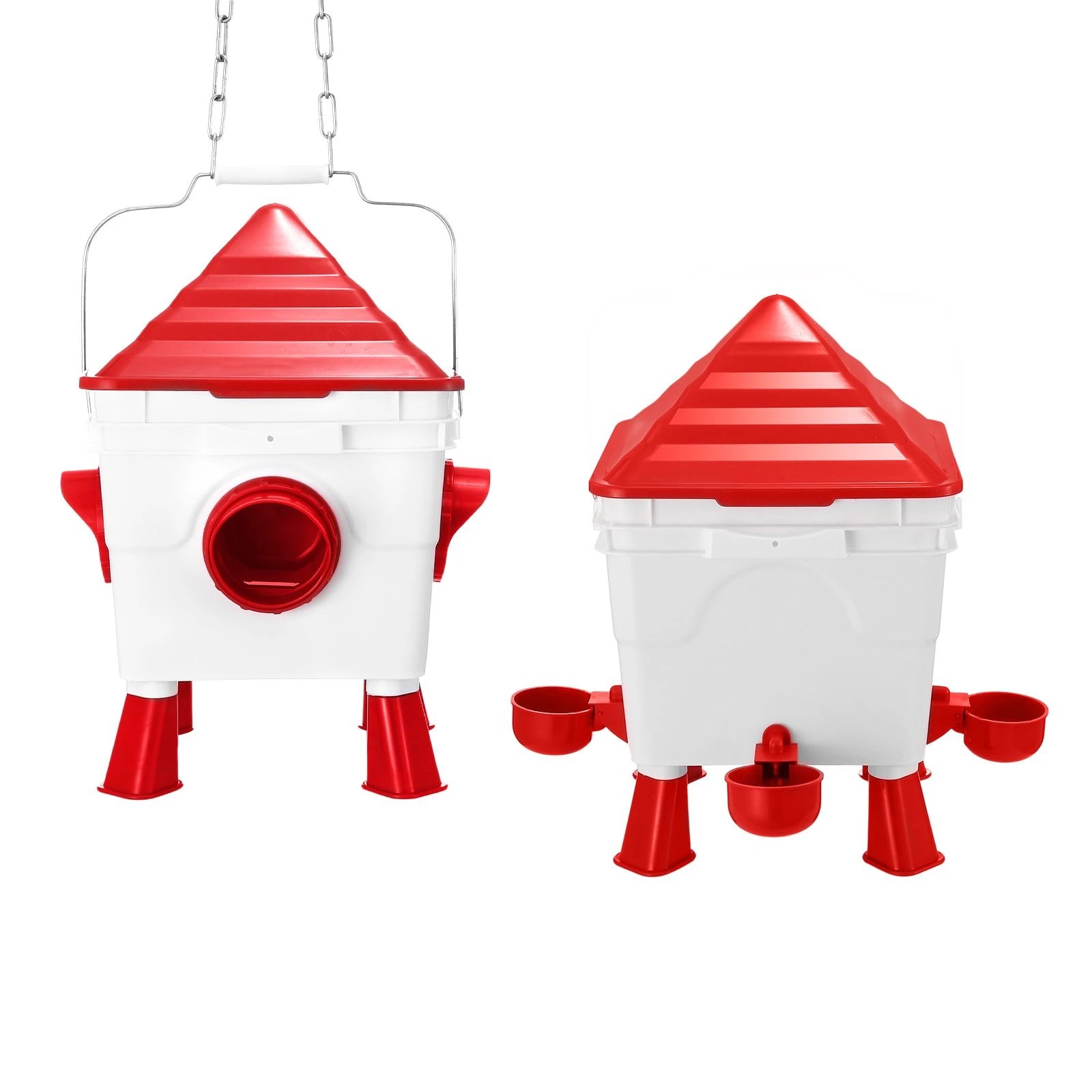5 Pet Scene Automatic Chicken Feeder and Waterer Set 8kg/8L, Gravity-Fed PVC Poultry Feeding Ports & Water Cups, 5 of 6