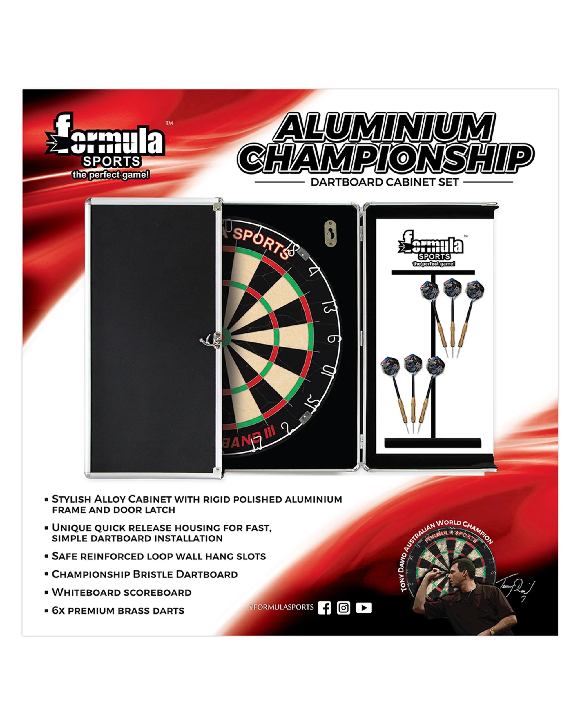 1 Formula Sports Aluminium Championship Dart Board Cabinet Set, 1 of 1