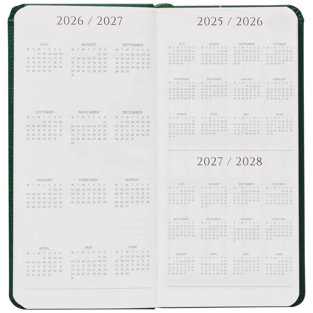 3 J.Burrows Slim Week to View Textured FY26/27 Diary Green, 3 of 6
