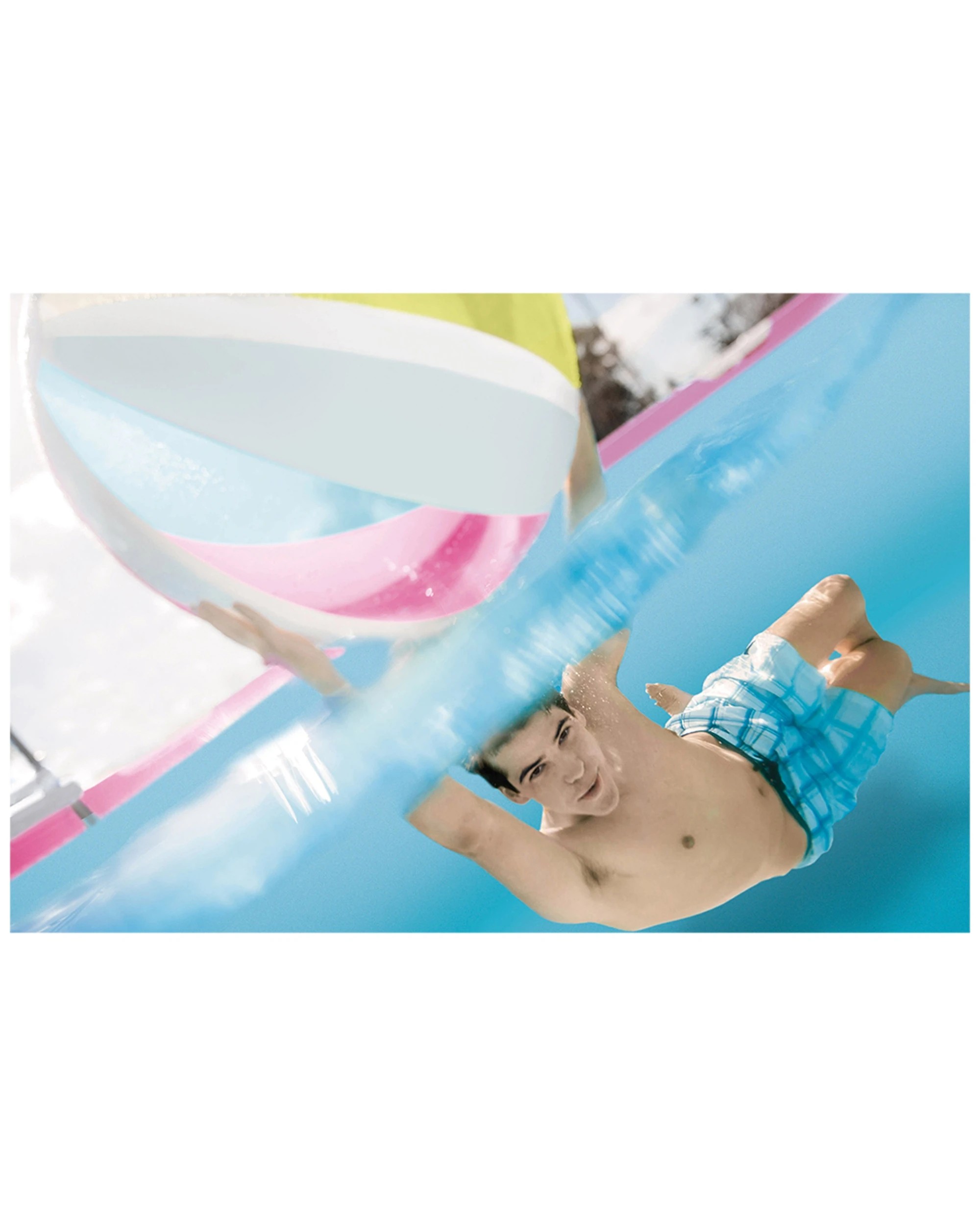 7 Intex 2.2x1.5m Rectangular Frame Above Ground Swimming Pool Outdoor/garden - Pink, 7 of 9