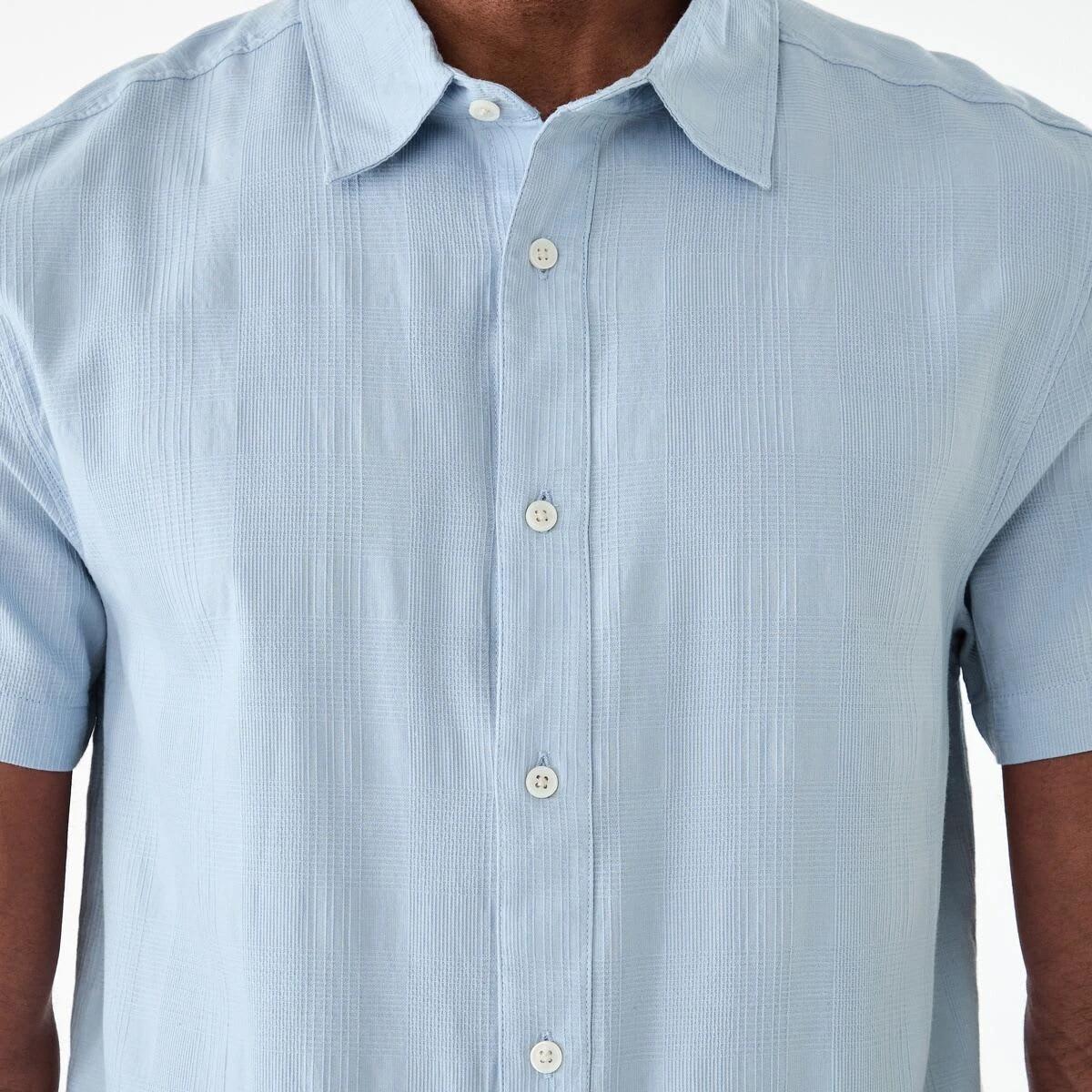 6 Short Sleeve Dobby Shirt FOG BLUE, 6 of 6