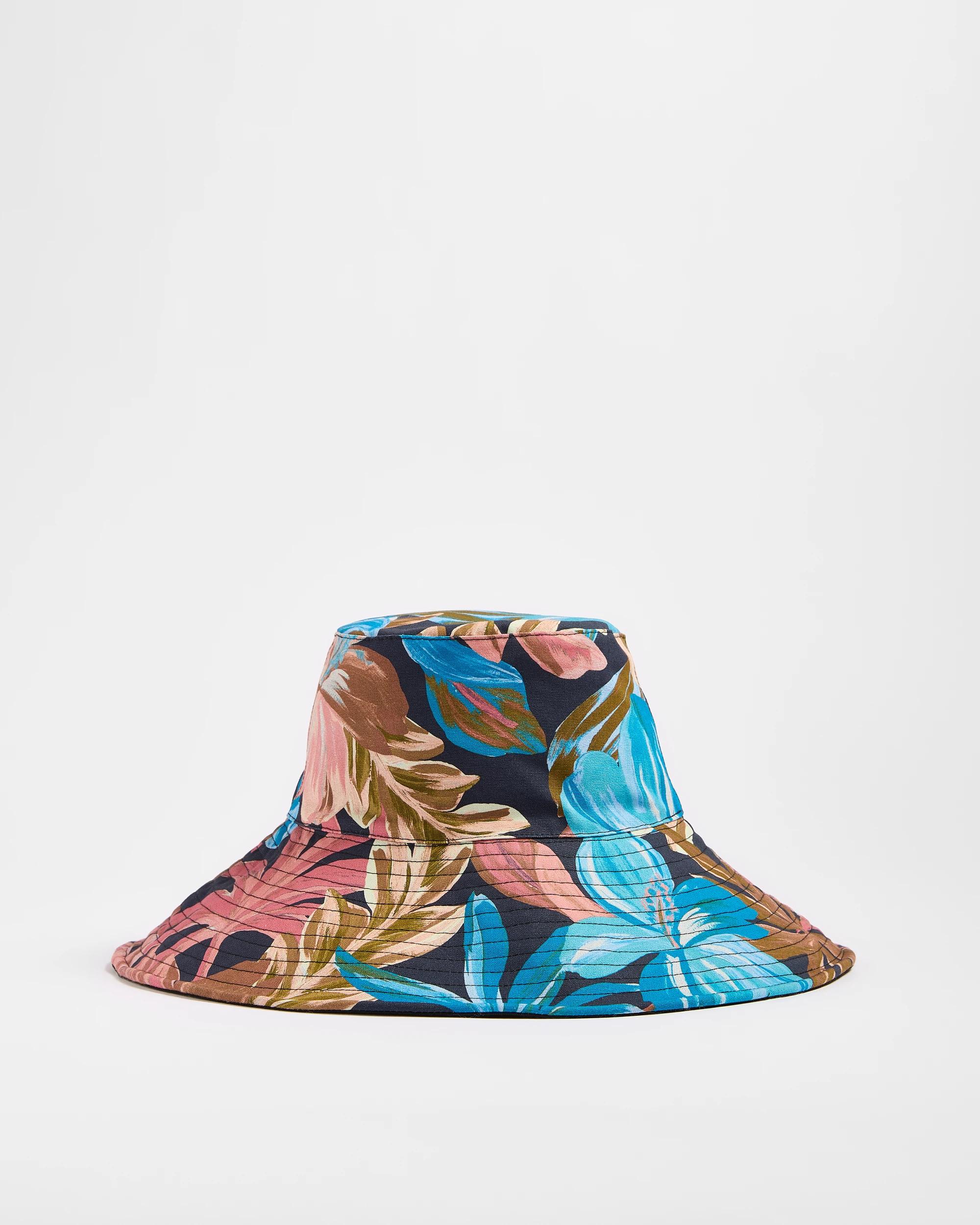1 Target Womens Wide Brim Reversible Bucket Hat MULTI FLORAL, 1 of 3