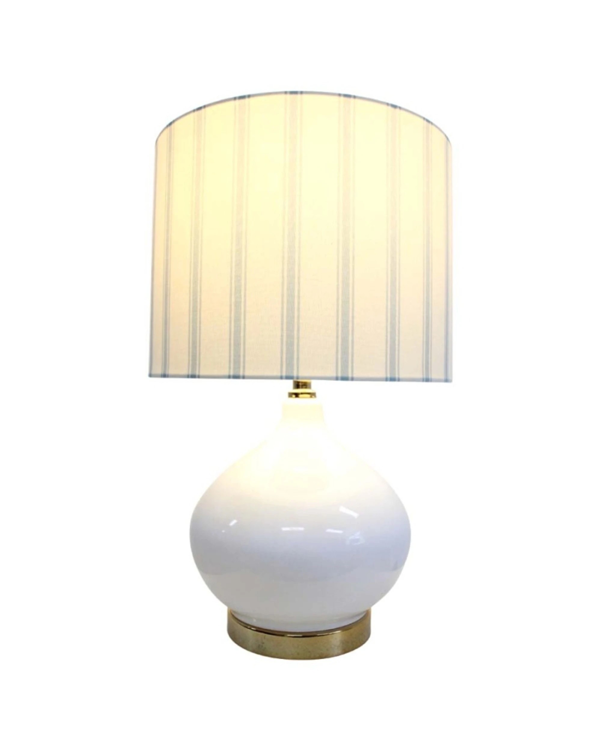 3 LVD Bayville Striped Drum Glass Iron Table Lamp Home Decor Coastal 30.5x30.5x49cm - Pattern, 3 of 3