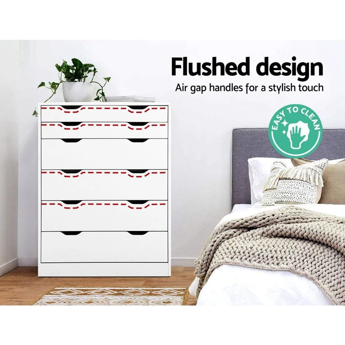 8 Artiss 6 Chest of Drawers - White, 8 of 8