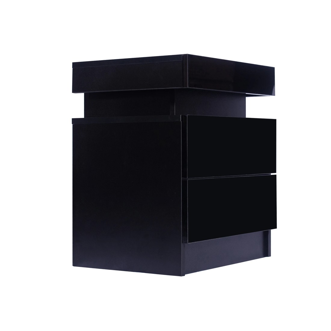 3 Levede Bedside Tables Side Table 2 Drawers RGB LED High Gloss Nightstand Cabinet, 3 of 6