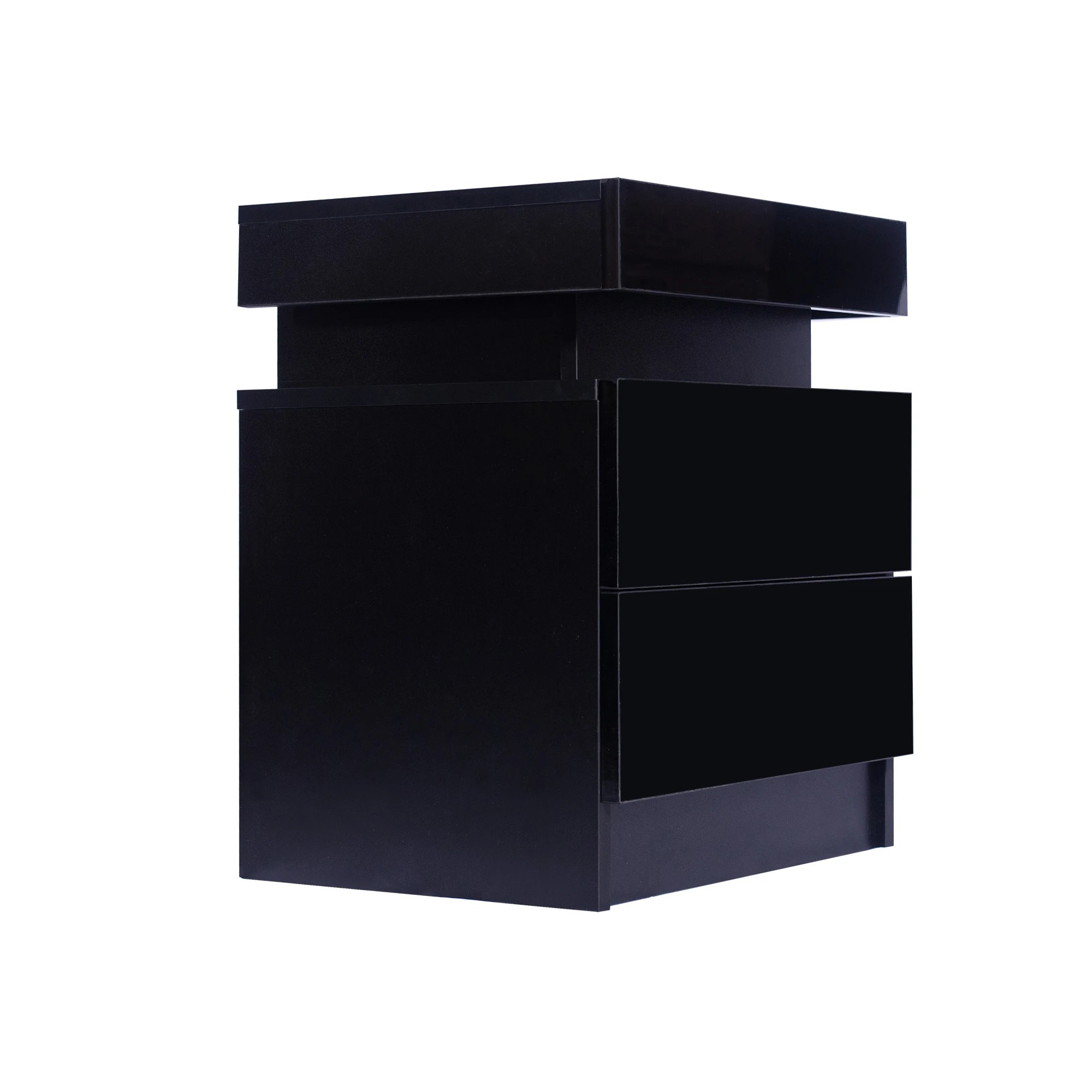 3 Levede Bedside Tables Side Table 2 Drawers RGB LED High Gloss Nightstand Cabinet, 3 of 6