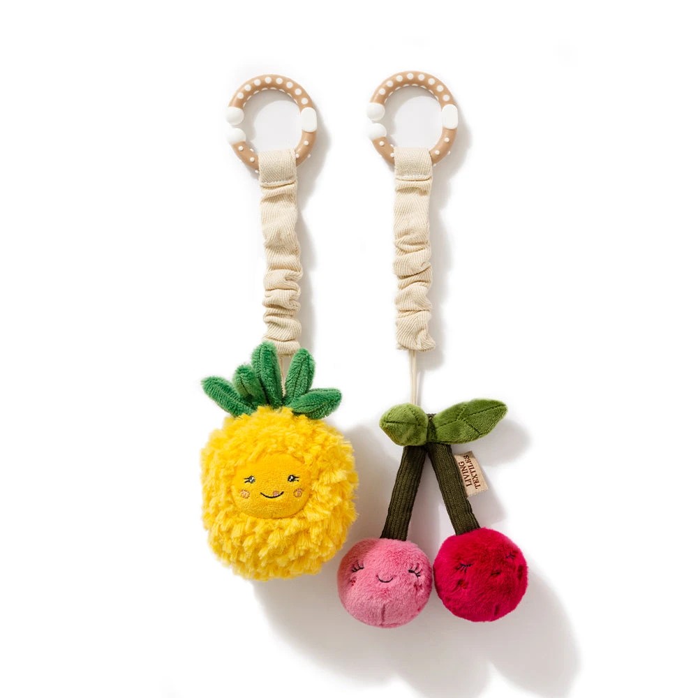 1 Living Textiles Pineapple & Cherries Plush Baby Stroller Toys 2 Pack – Mini Market, Assorted, 1 of 6