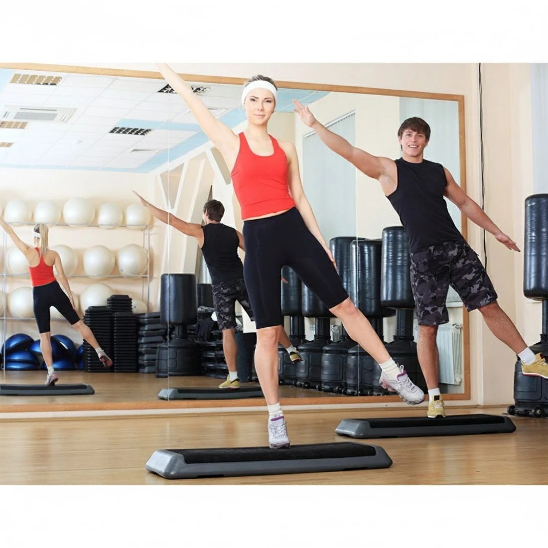 7 Everfit 3 Level Aerobic Step Exercise Stepper 110cm Gym Home Fitness - Black, 7 of 8