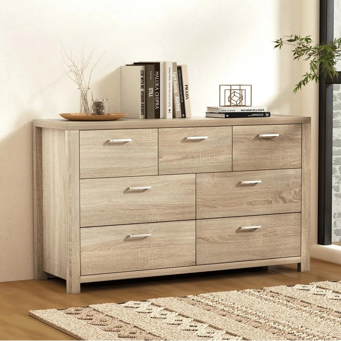 1 Artiss 7 Chest of Drawers - Natural, 1 of 8