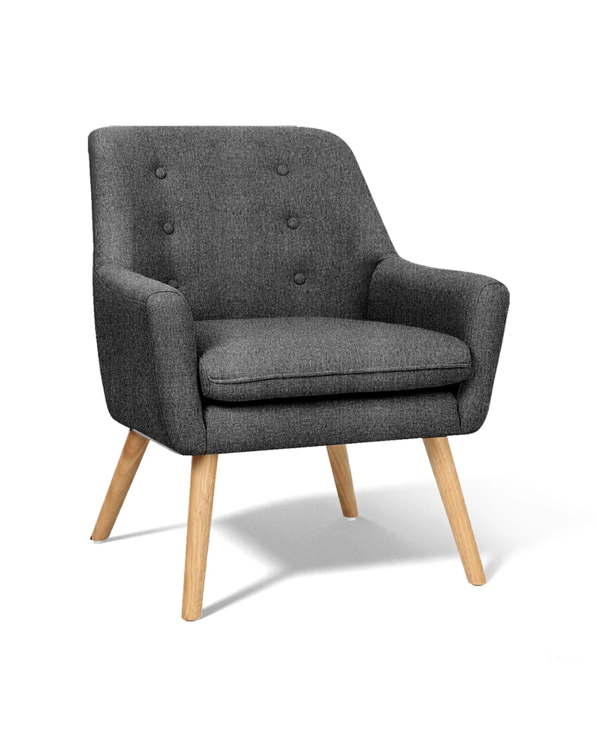 1 Artiss Armchair Lounge Chair Accent Tub Chair Charcoal ANNE - Charcoal, 1 of 6