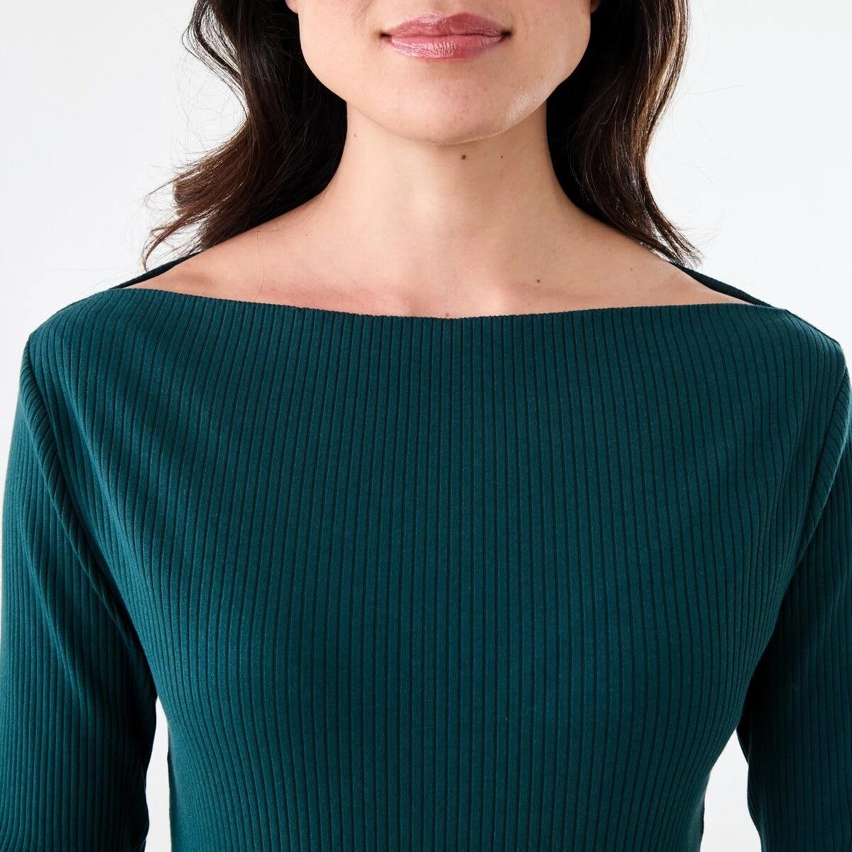 5 Long Sleeve Rib Boat Neck Top Kason Gren, 5 of 5