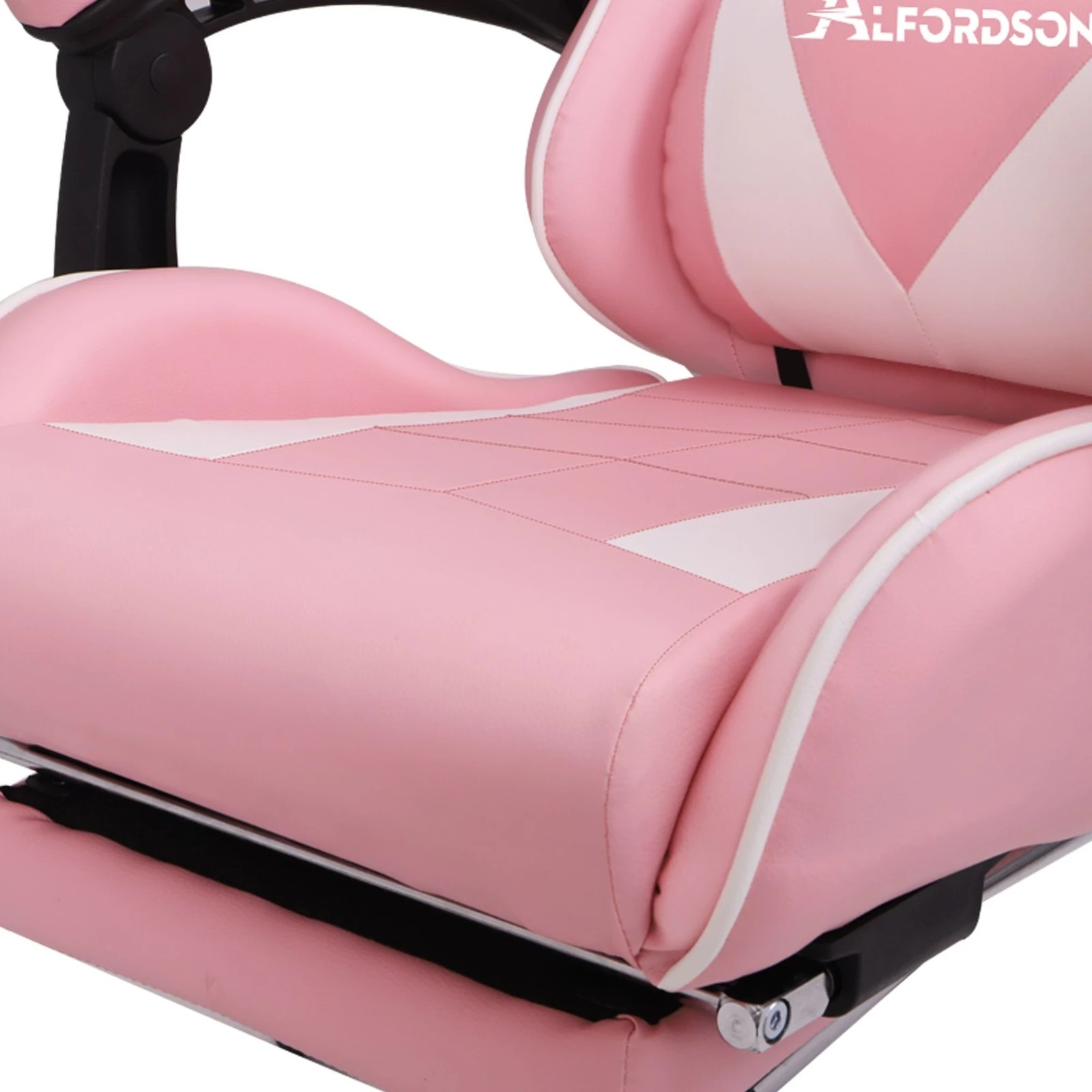 8 Alfordson Gaming Chair Office Executive Racing Footrest Seat PU Leather - Pink, 8 of 10
