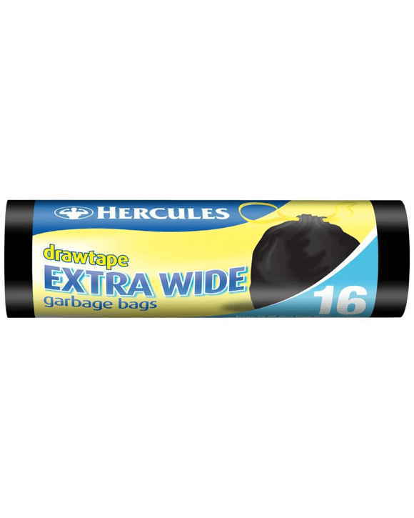 Hercules Extra Wide Garbage Bags 16 Pack
