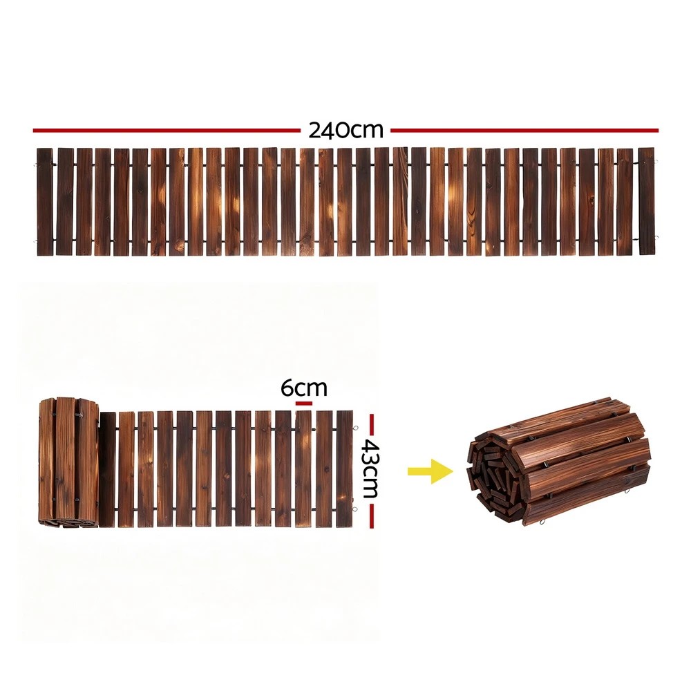 2 Gardeon 8FT Wooden Garden Pathway Roll-Out Straight Walkway Outdoor Backyard - Brown, 2 of 6