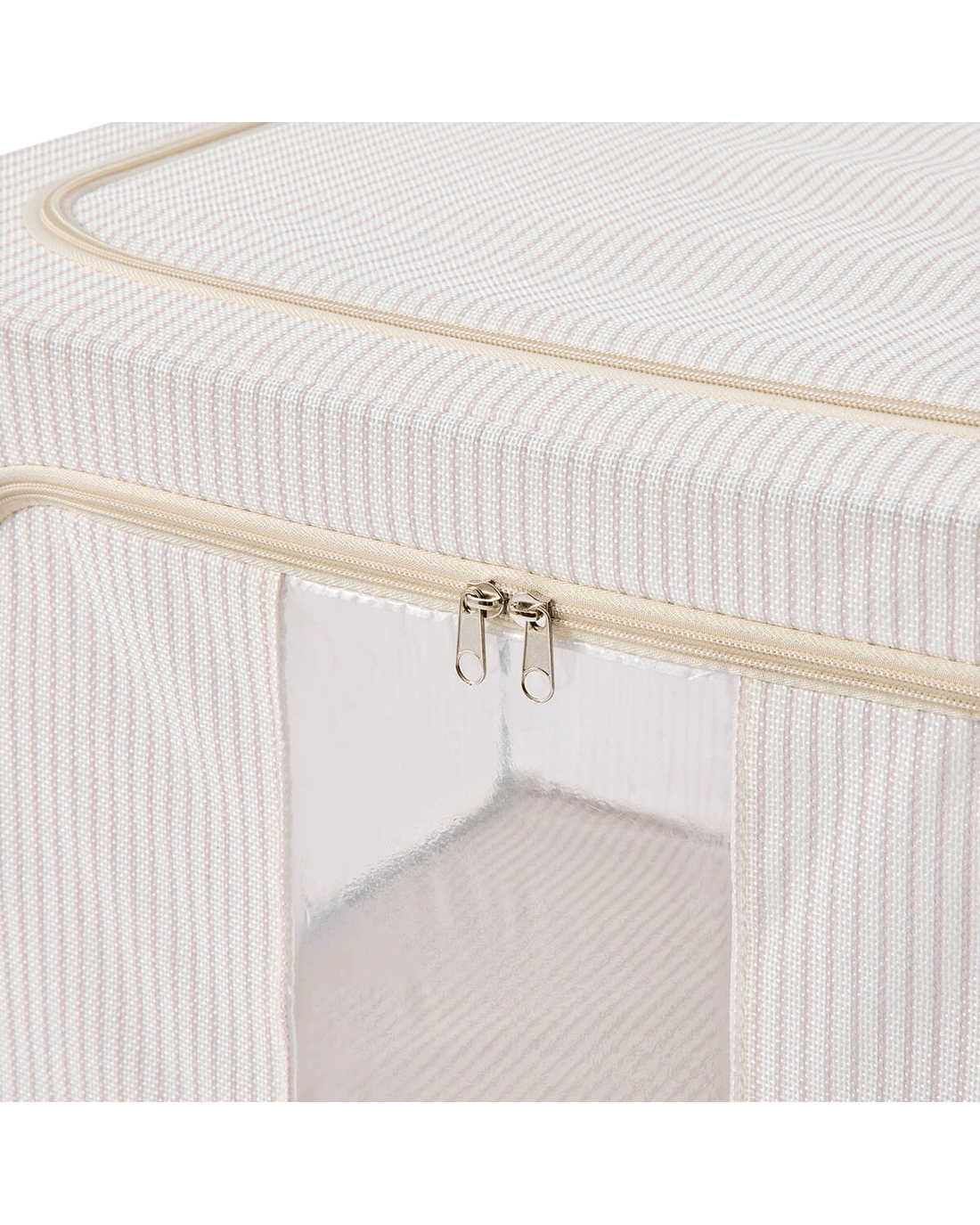 9 Linen Look Collapsible Box with Window - Large, Stripe, 9 of 10