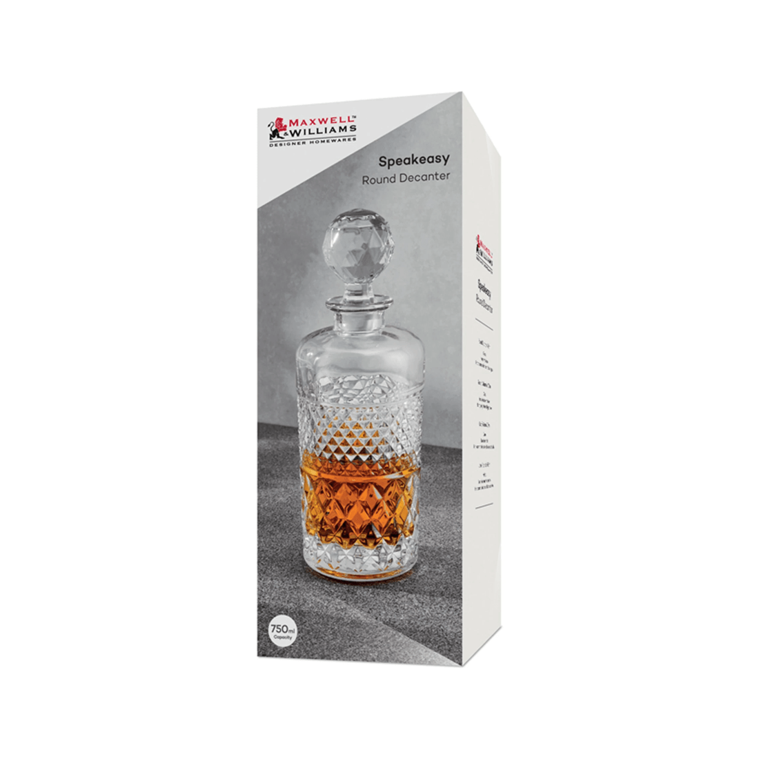 2 Maxwell & Williams Speakeasy Round Decanter Made From Quality Glass 750ml
 - Plain, 2 of 3