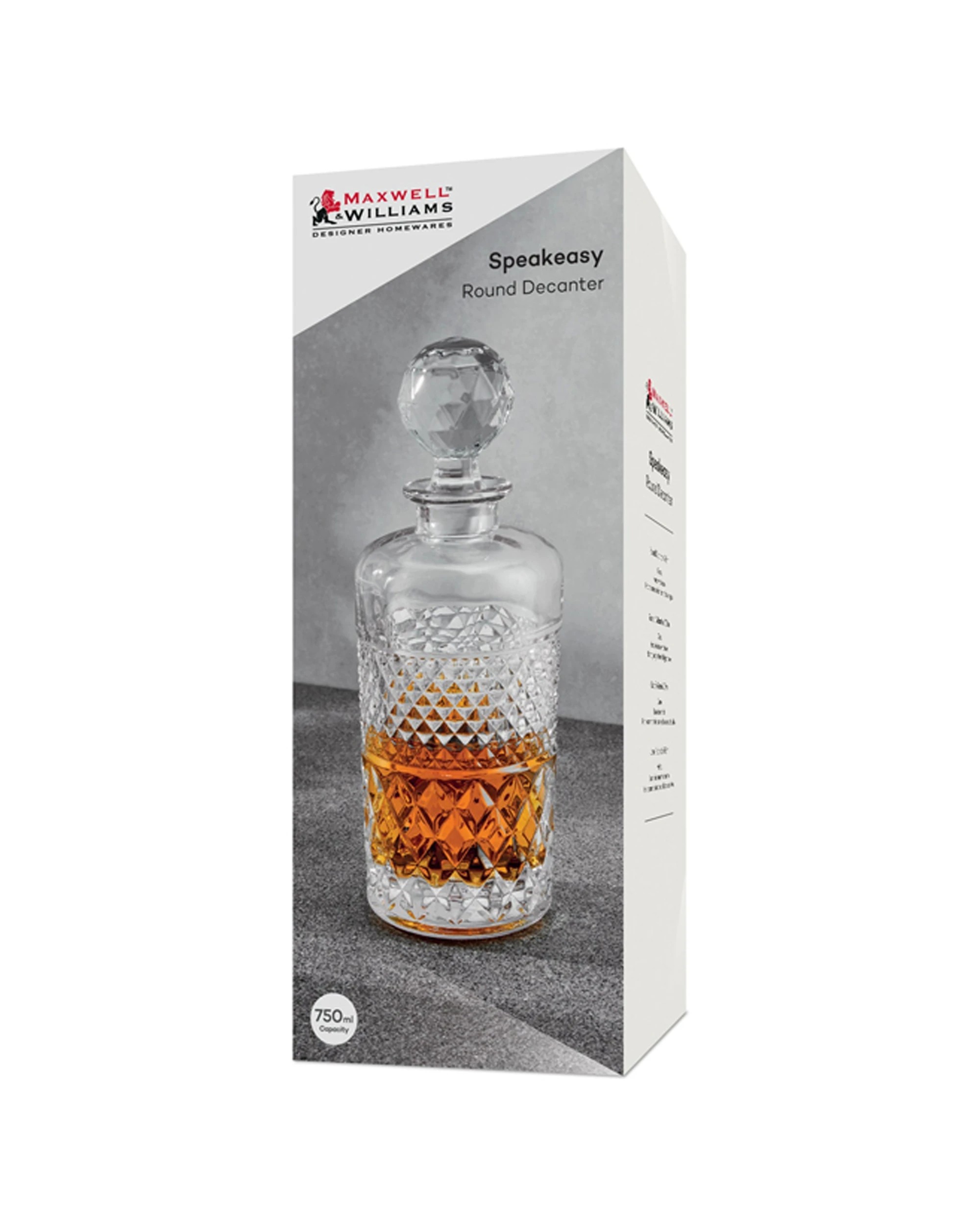 2 Maxwell & Williams Speakeasy Round Decanter Made From Quality Glass 750ml
 - Plain, 2 of 3