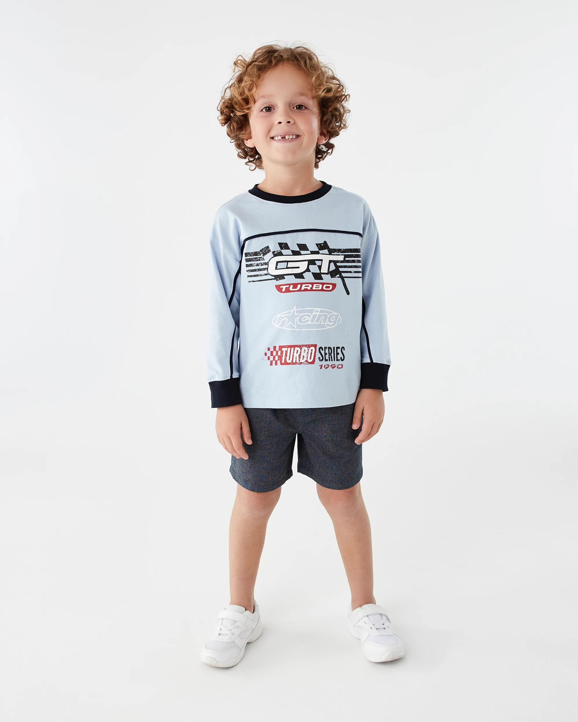 7 Long Sleeve Oversized Bind T-shirt Blu Racing, 7 of 8