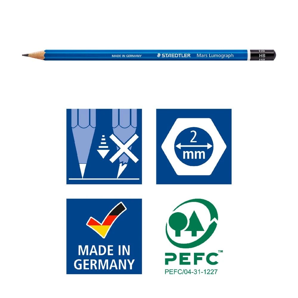 5 Staedtler Mars Lumograph Graphite Pencil 4H, 5 of 7