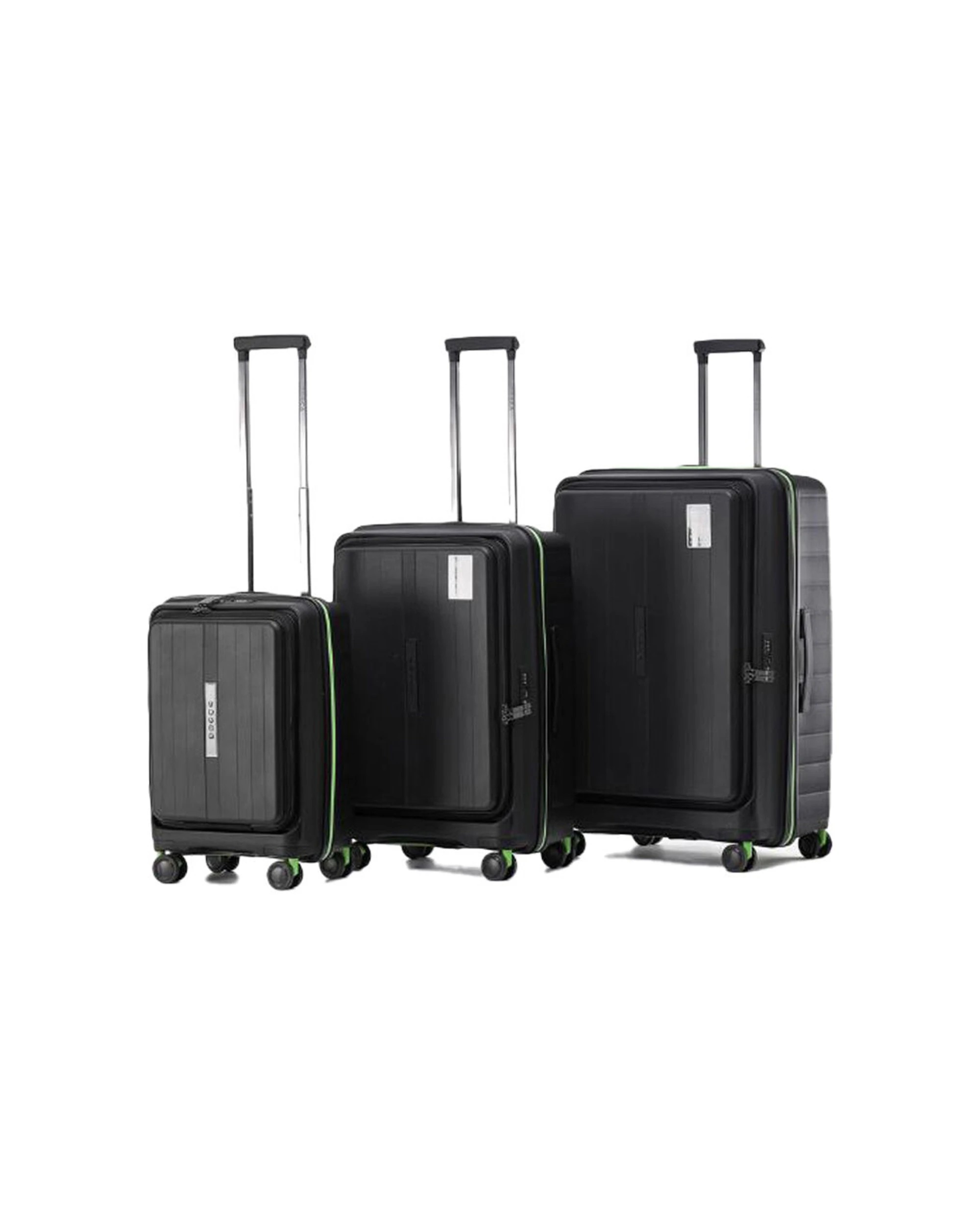 1 Tosca 3Pc Cruiser Hard Case Travelling Suitcase Luggage Set - Black, 1 of 4