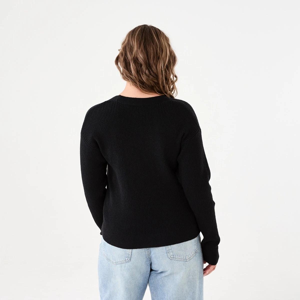 3 Textured V-Neck Cardigan BLACK, 3 of 6