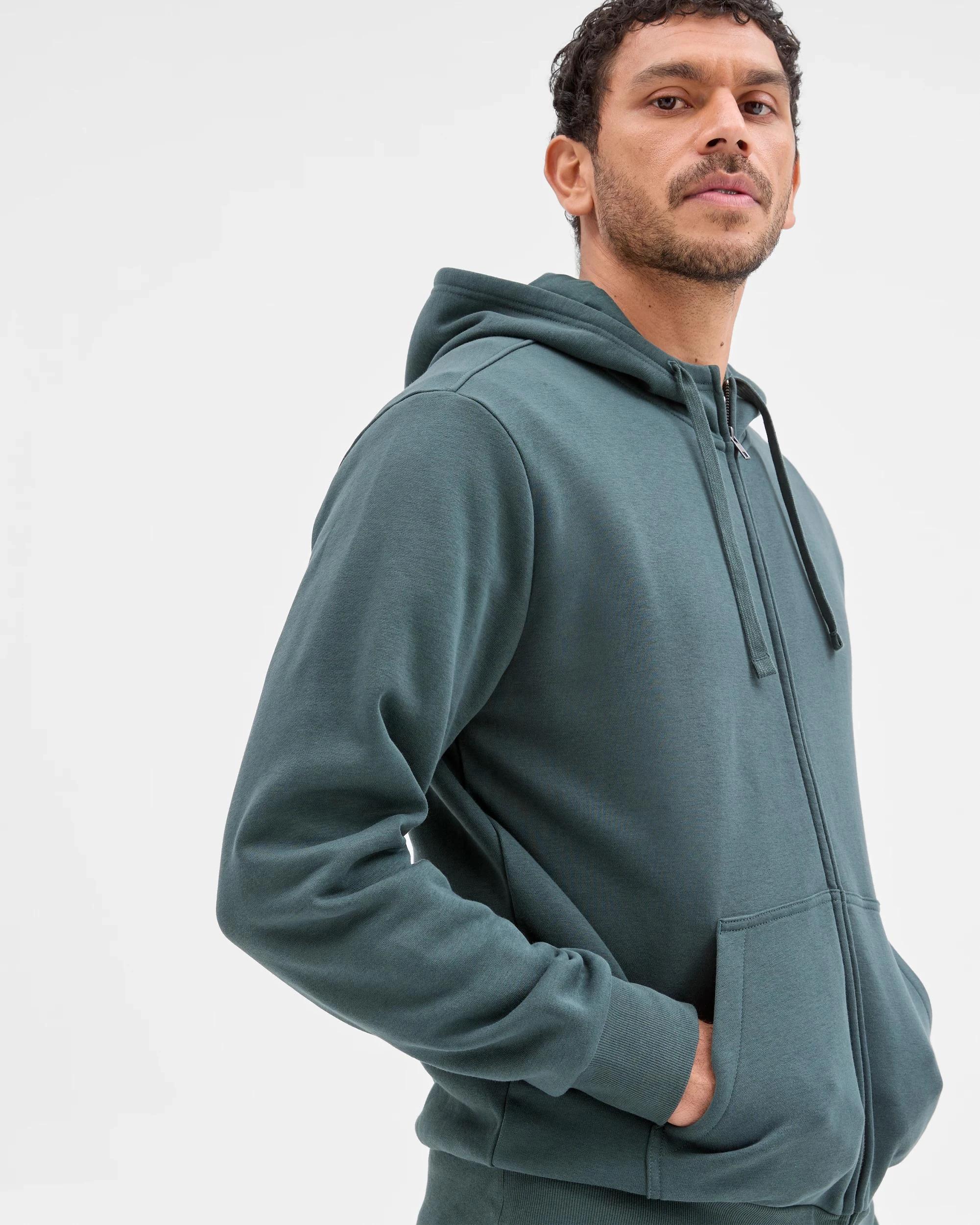 4 Target Man Australian Cotton Blend Zip Thru Hoodie WINTER GREEN, 4 of 6