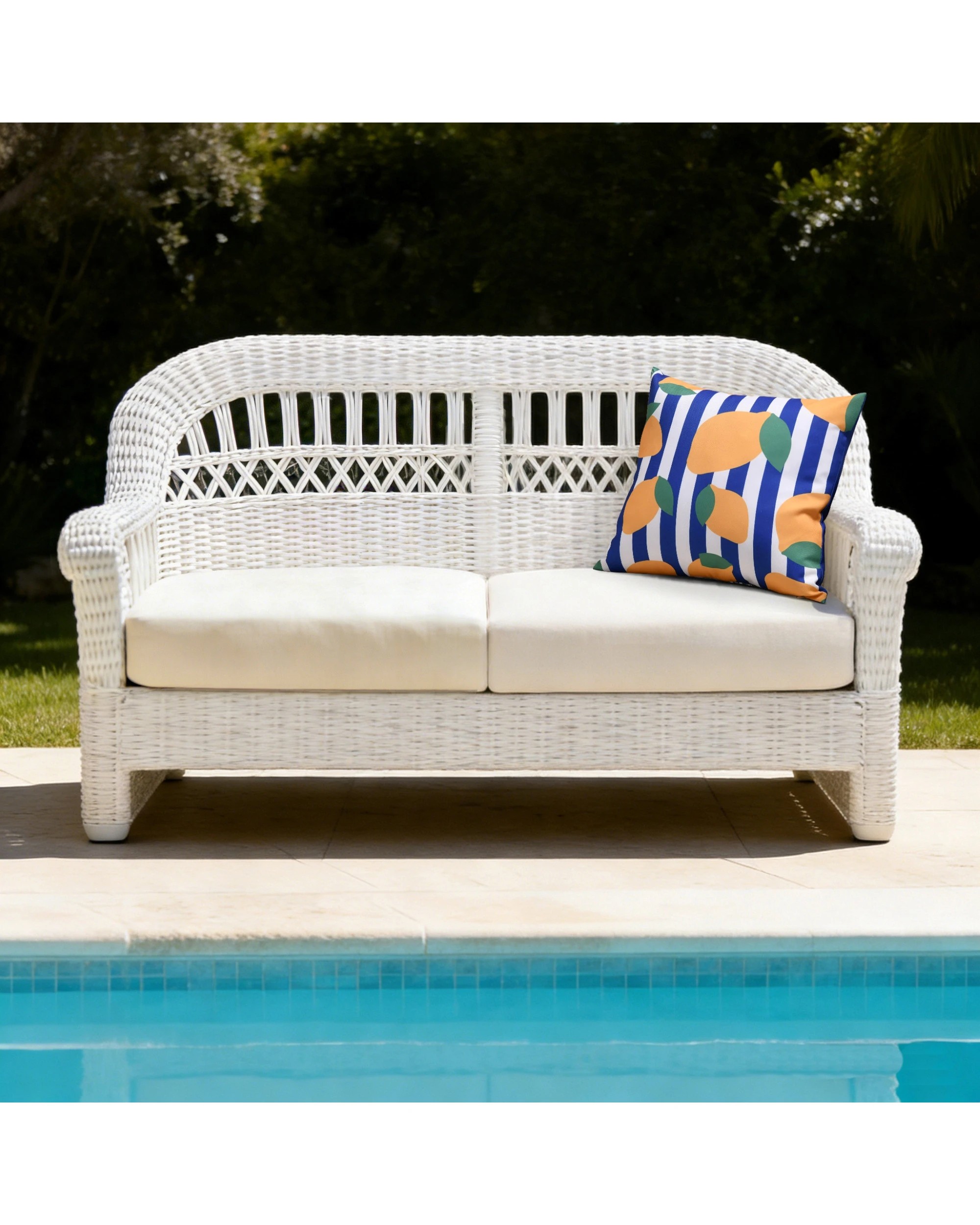 7 Vibes Limone Printed Outdoor Cushion 50x50cm - Limone, 7 of 8