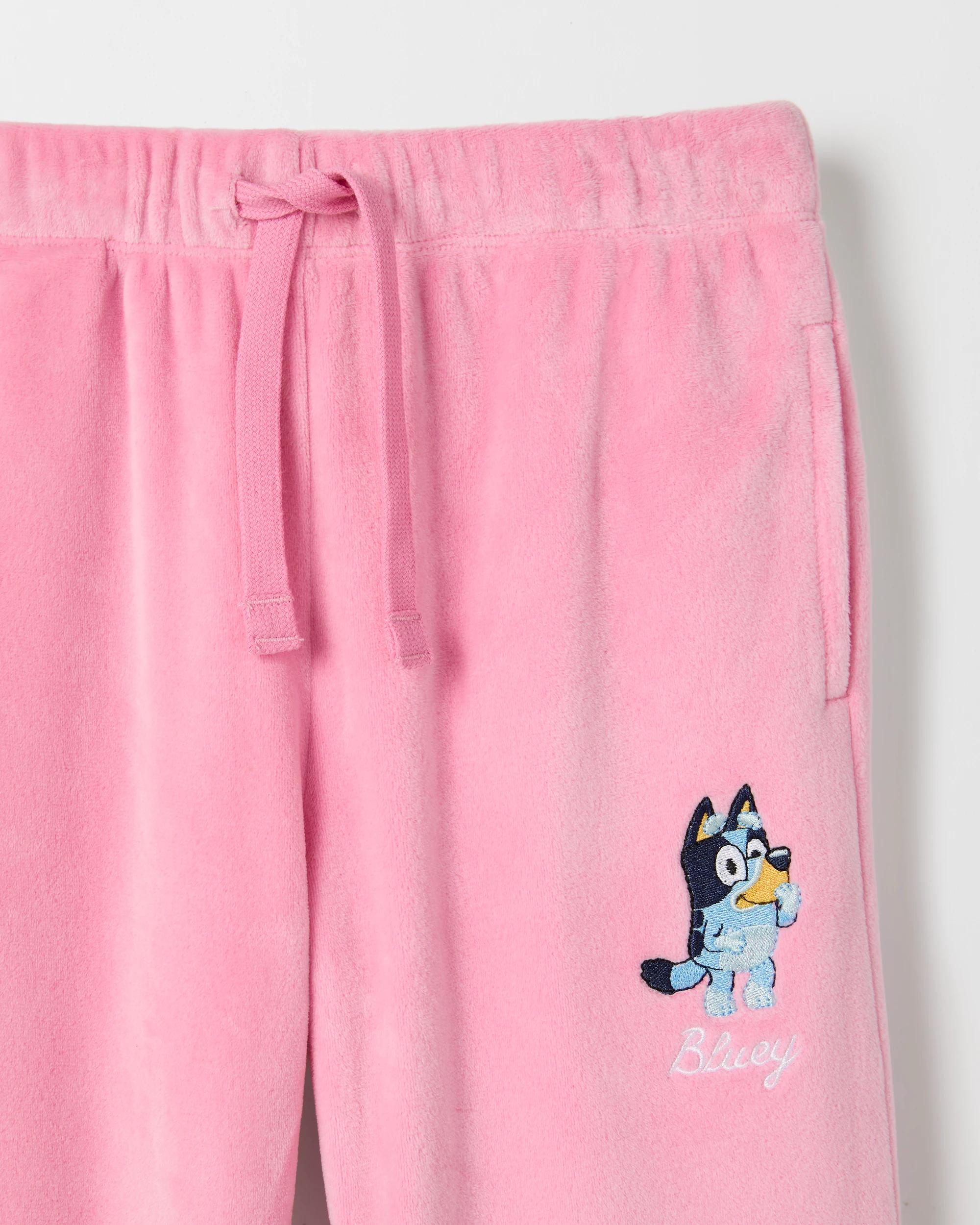 2 Bluey Velour Straight Leg Trackpants PINK, 2 of 2