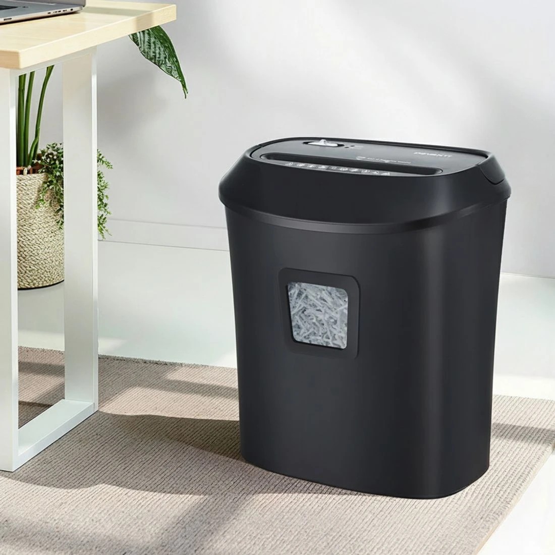 2 Devanti Electric Paper Shredder for Home Office 10 A4 Paper Sheet Cross-Cut Paper - Black, 2 of 6