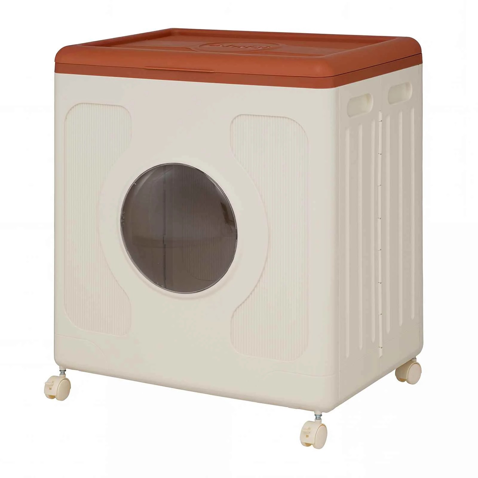 1 Costway 45L Rolling Laundry Hamper Clothes Storage Box Organizer w/Lid & Wheels - Orange, 1 of 1