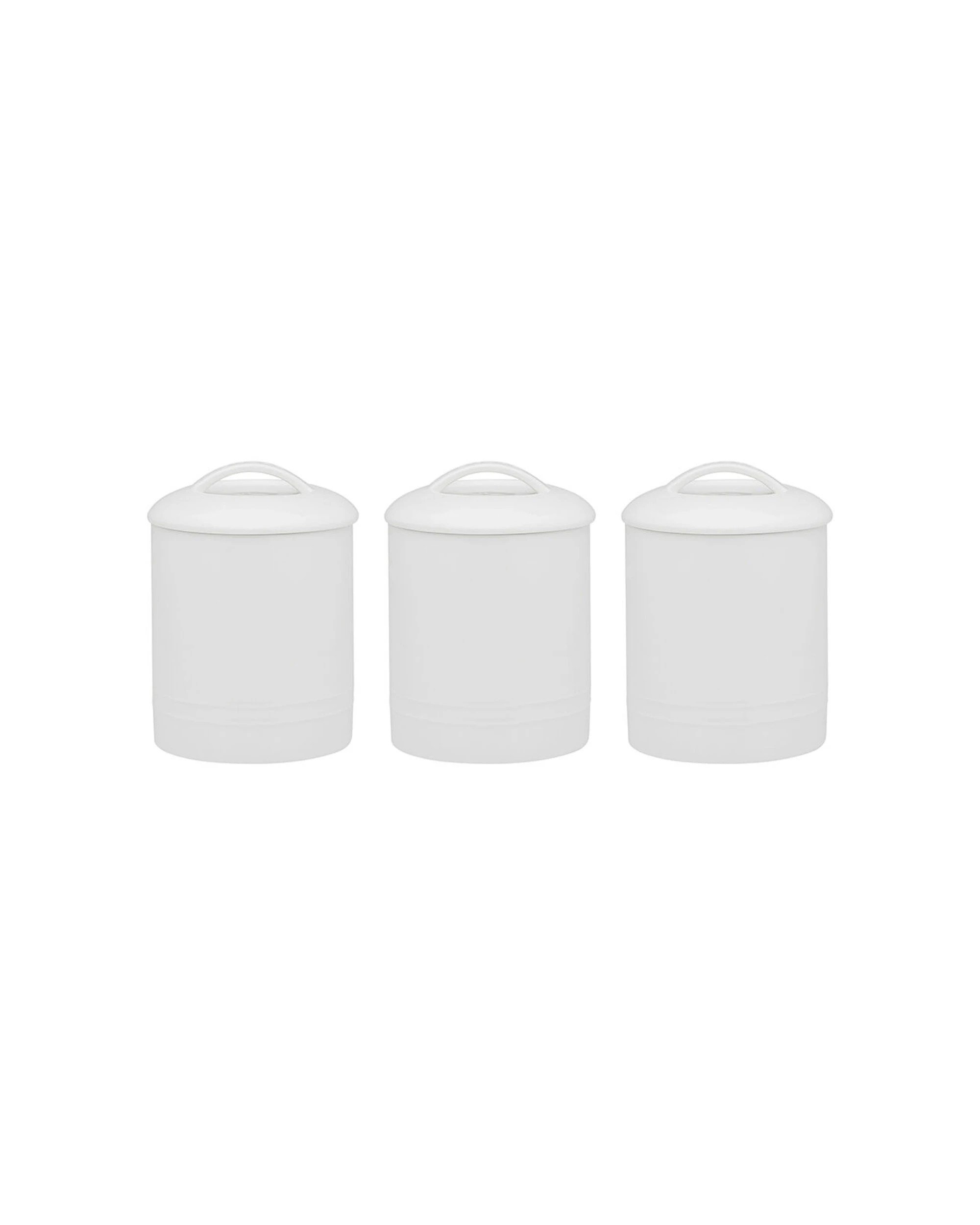 1 Ecology 3pc Signature Porcelain Kitchen Round Canisters - White, 1 of 2