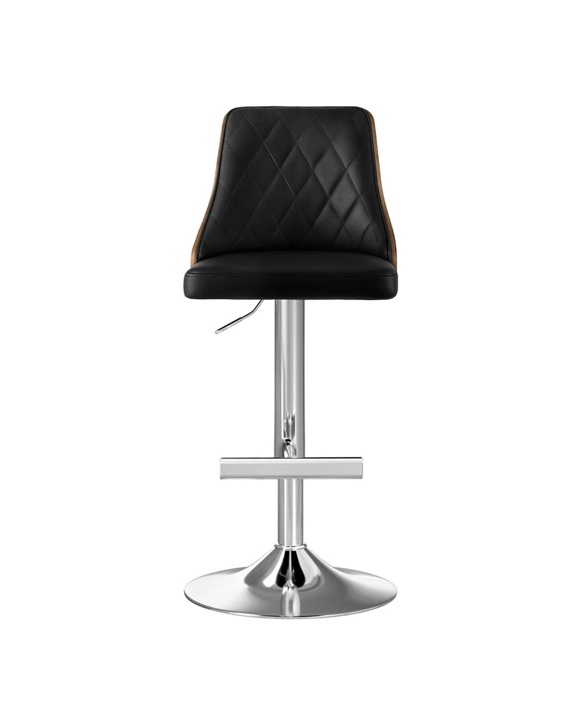 2 Artiss Bar Stool Bentwood Swivel Adjustable Kitchen Counter Stool Leather
 - Black, 2 of 2