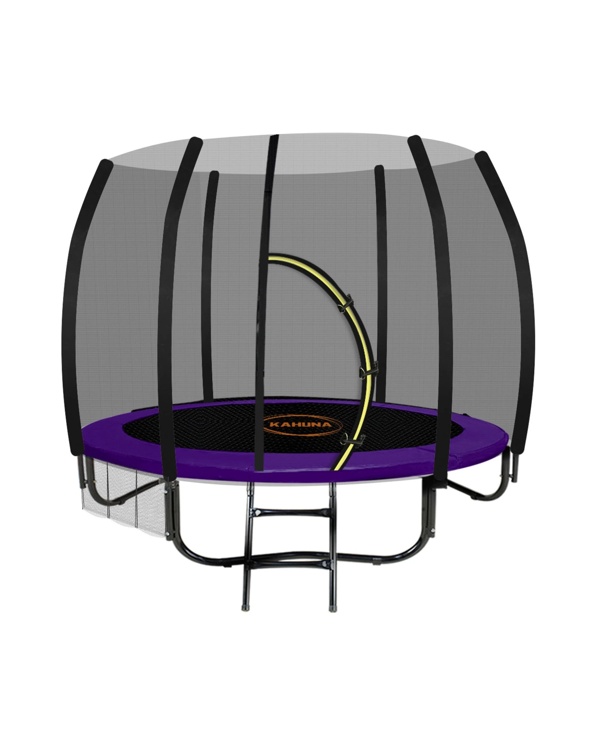 1 Kahuna Twister 8ft Springless Trampoline with Basketball Set - Purple, 1 of 9