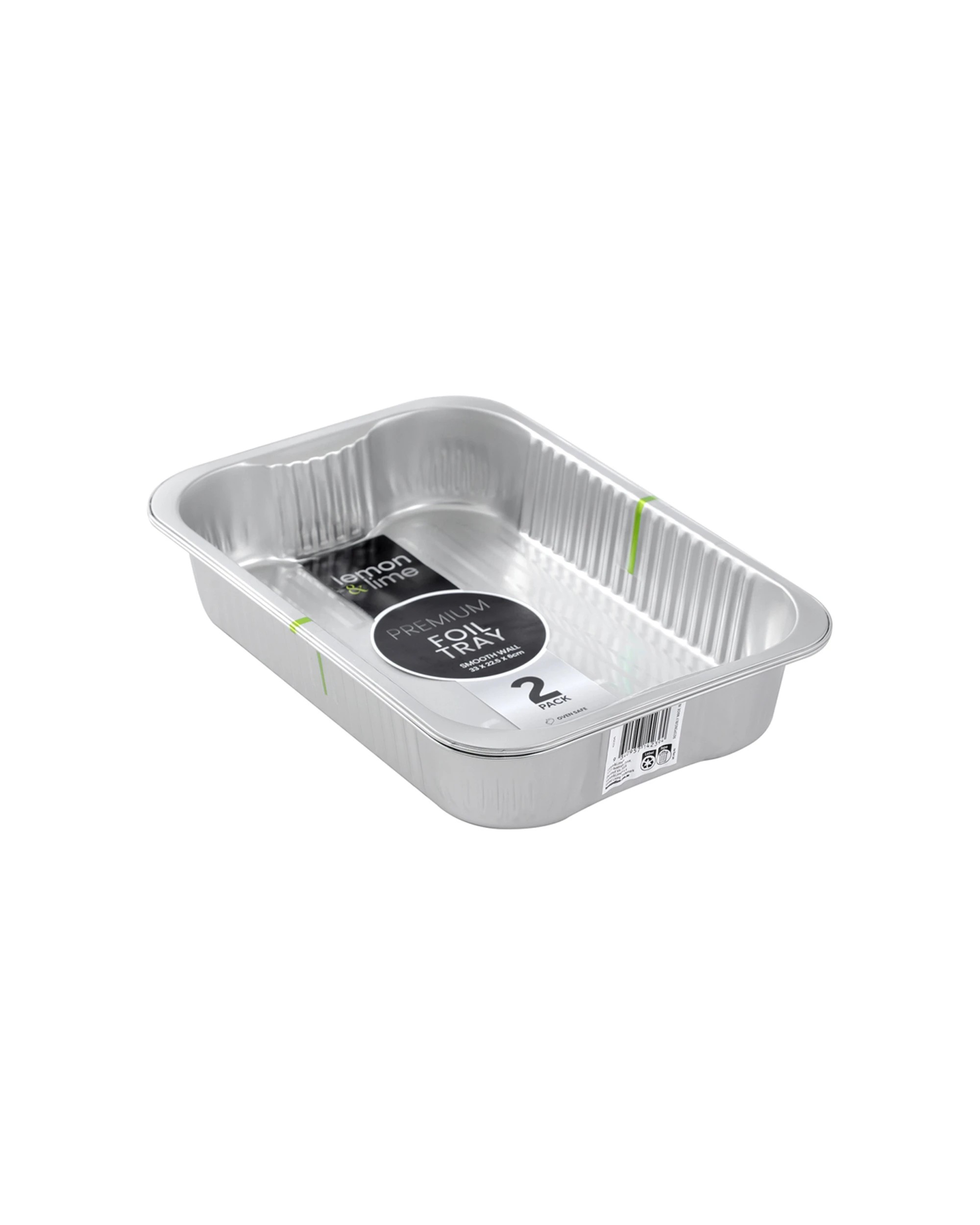 2 Lemon & Lime 24pc Premium Smooth Wall Foil Tray Heavy Duty Food Safe - Silver, 2 of 6