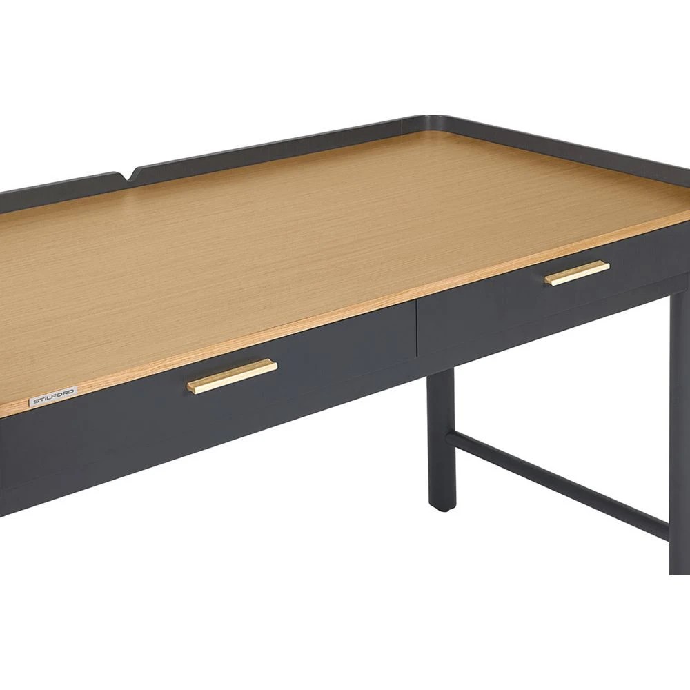 6 Stilford Leipzig 2 Drawer 1400mm Desk Charcoal and Oak Desks, Tables and Workstations, 6 of 10