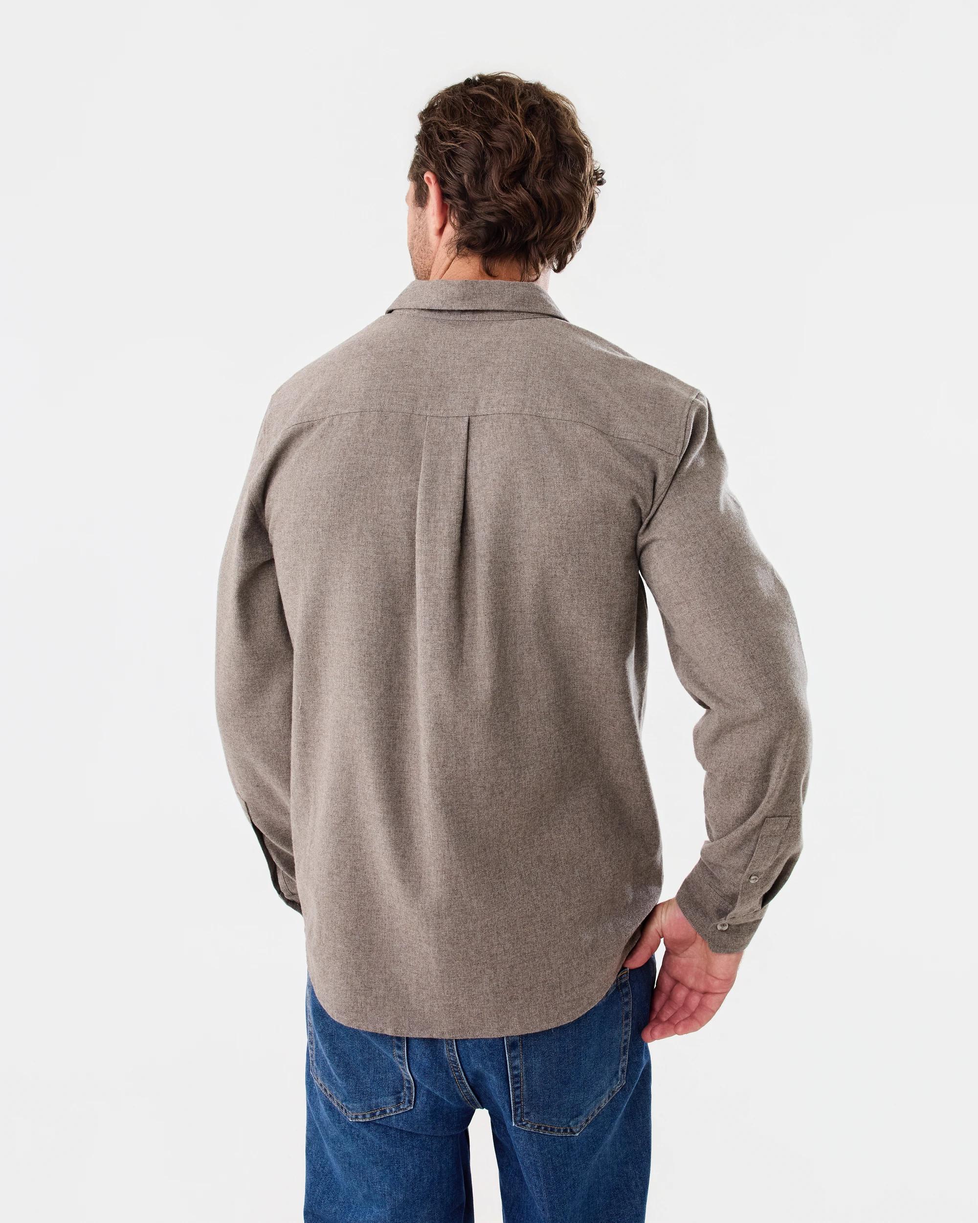 3 Long Sleeve Brushed Shirt Brn Melnge, 3 of 8