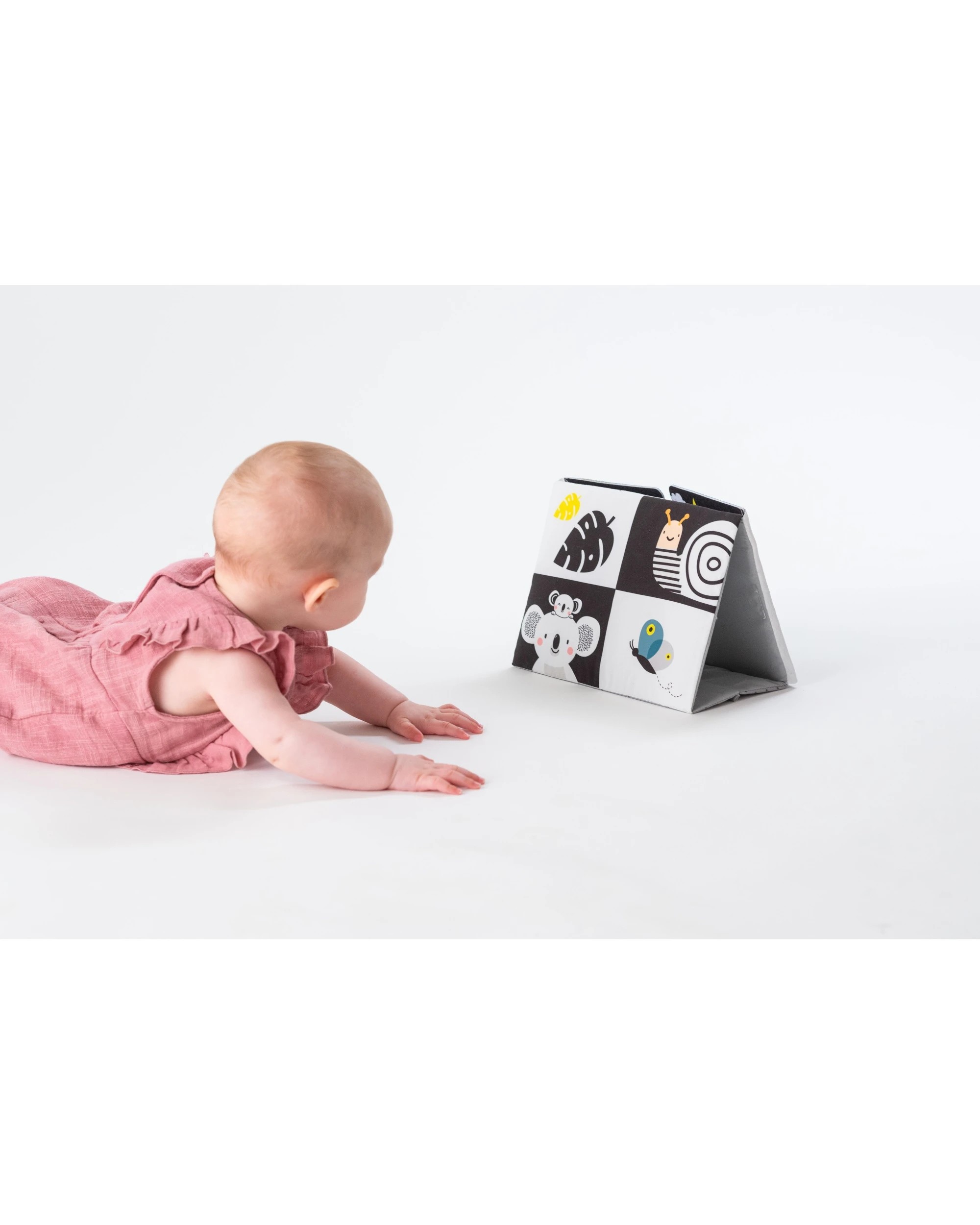 2 Taf Toys Tummy-Time Mirror Book Baby Sensory Development Soft Crinkle - Multi, 2 of 6