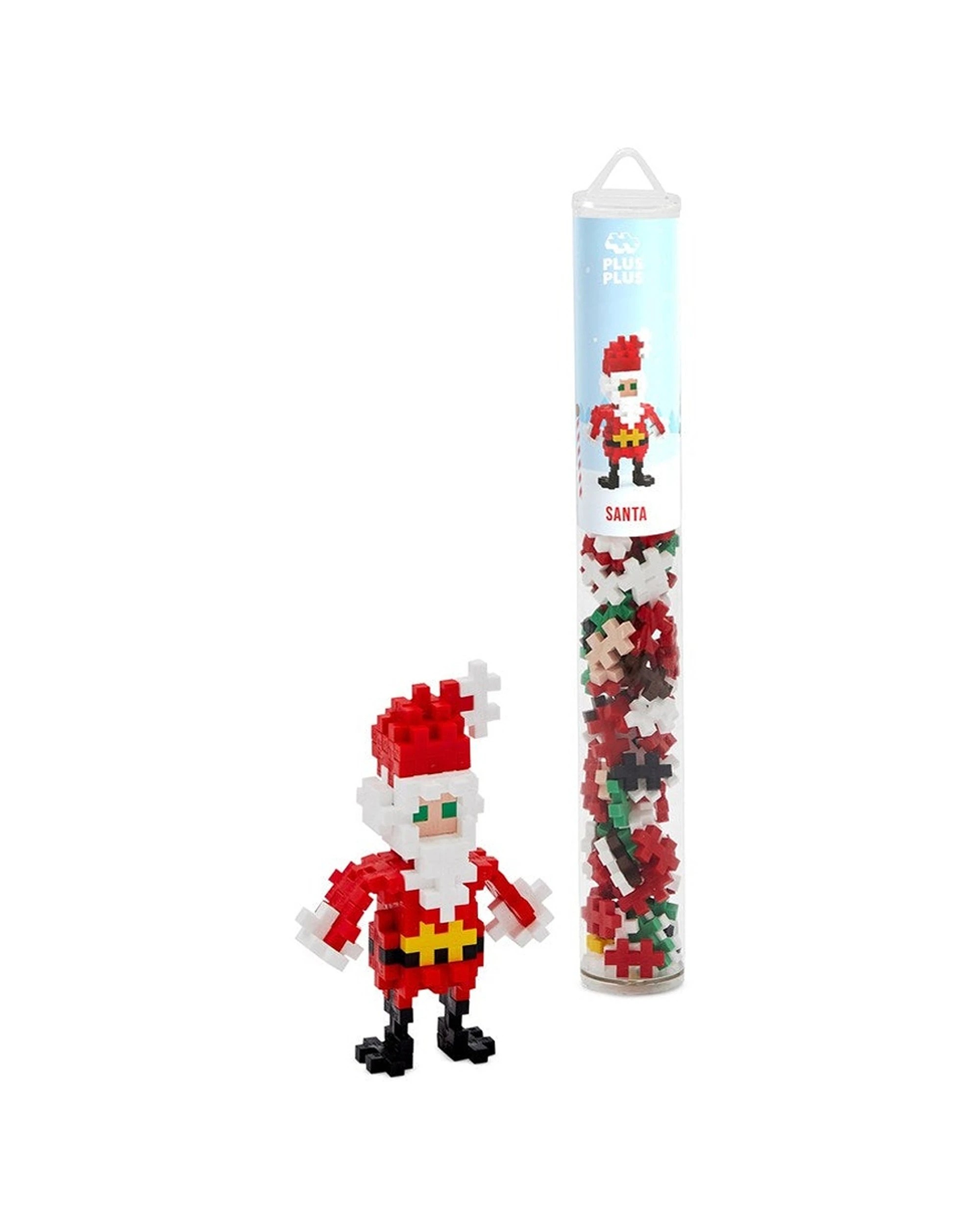 1 Plus-Plus 100pc Santa Kids Childrens DIY Building Blocks Puzzle Tube, 1 of 3