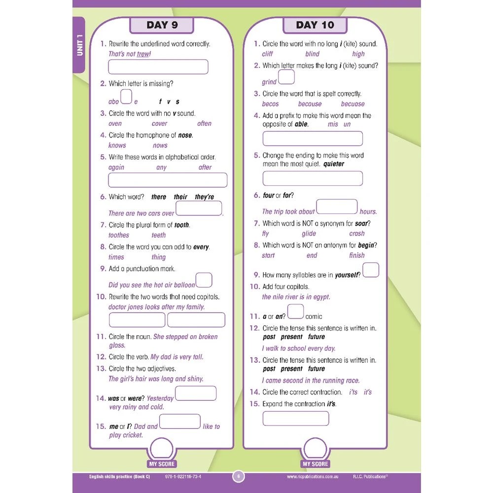 3 R.I.C English Skills Practice Book C, 3 of 5